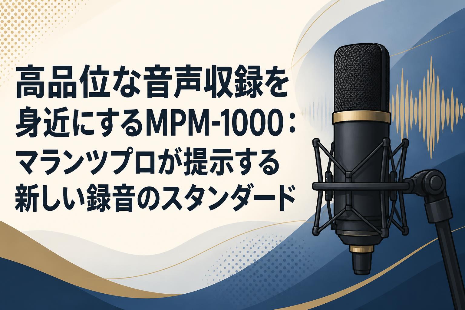 高品位な音声収録を身近にするMPM-1000：マランツプロが提示する新しい録音のスタンダード