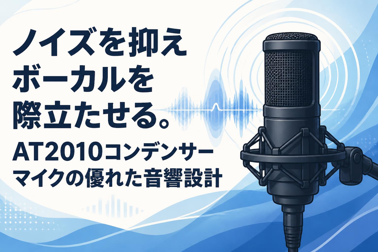 ノイズを抑えボーカルを際立たせる。AT2010コンデンサーマイクの優れた音響設計