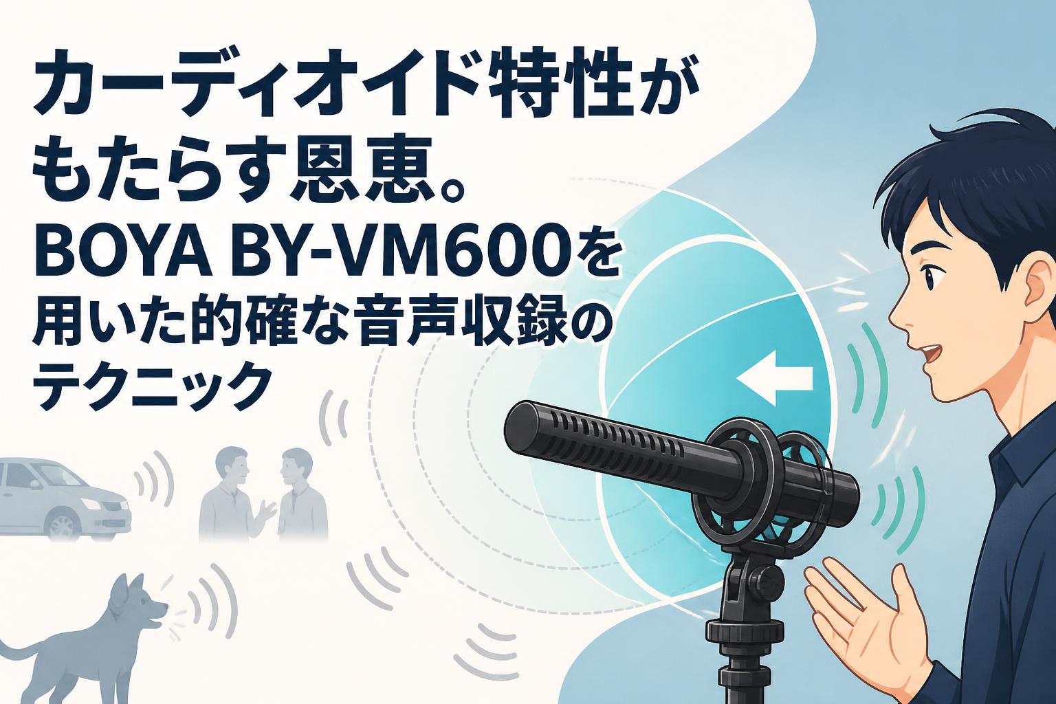 カーディオイド特性がもたらす恩恵。BOYA BY-VM600を用いた的確な音声収録のテクニック