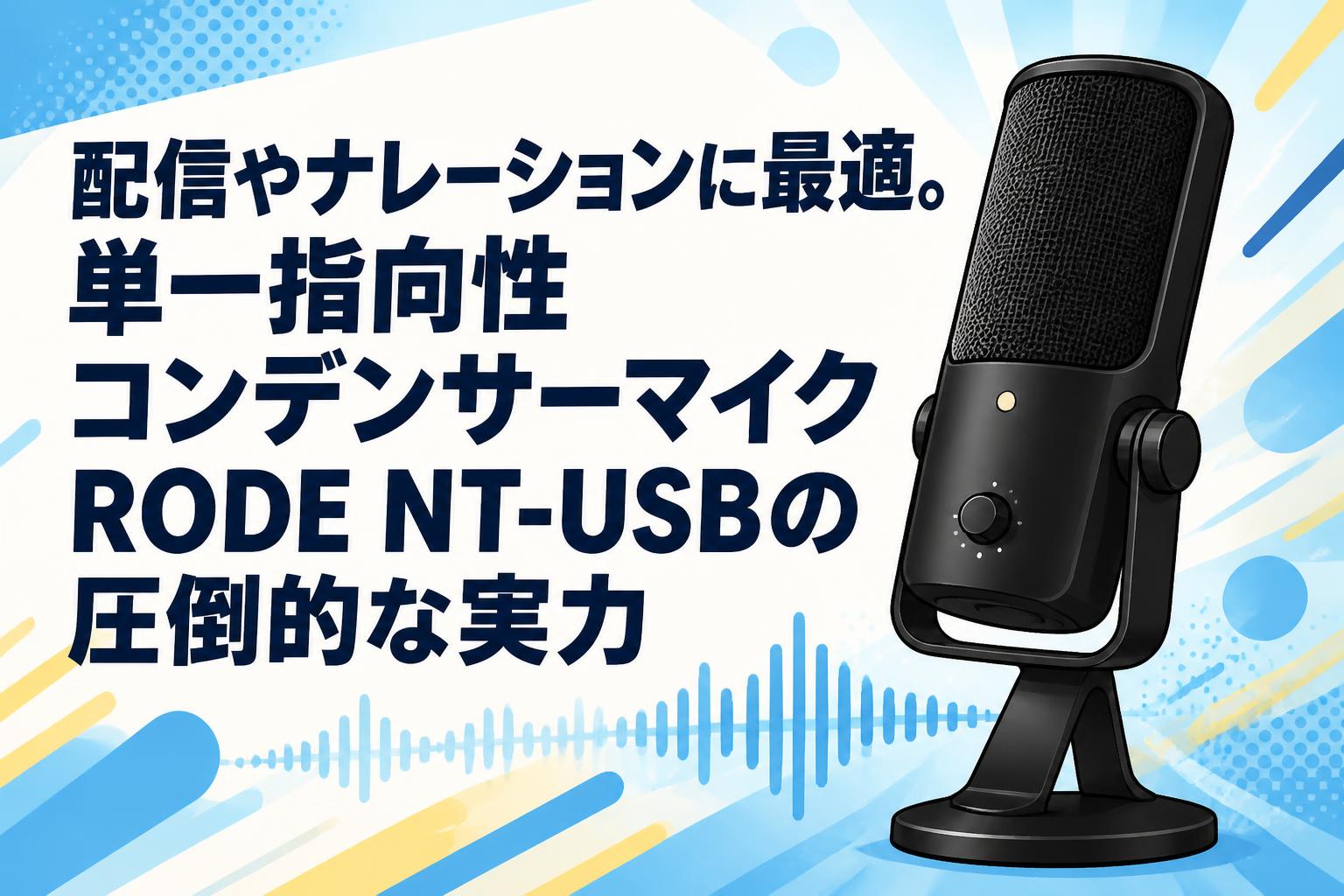 配信やナレーションに最適。単一指向性コンデンサーマイクRODE NT-USBの圧倒的な実力