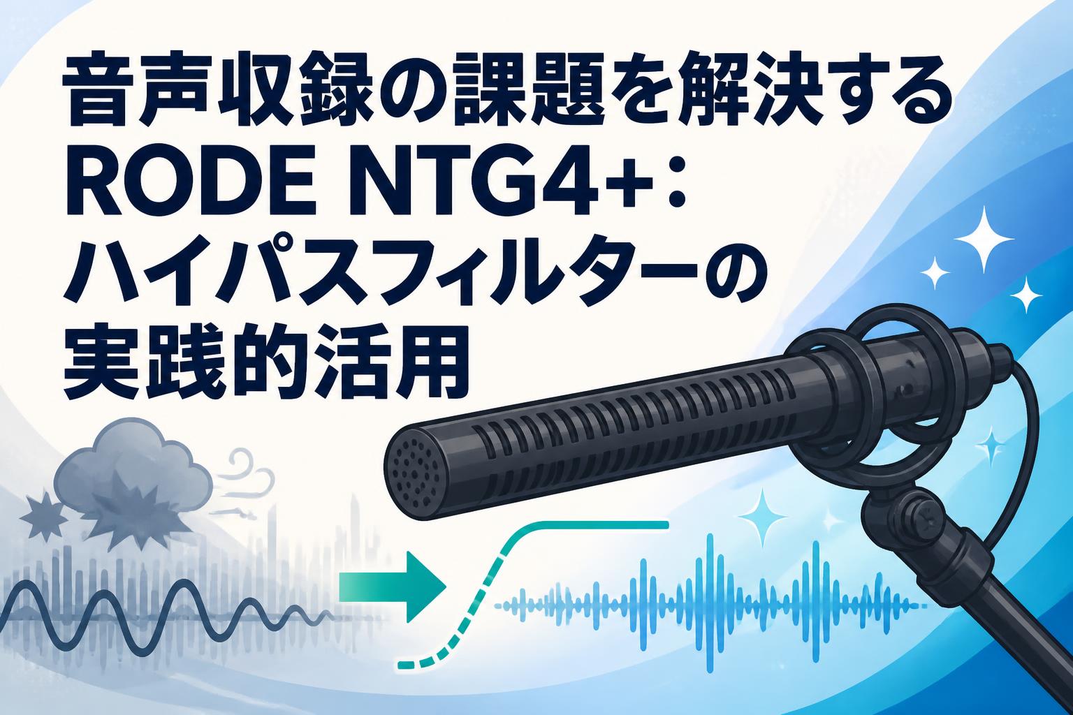 音声収録の課題を解決するRODE NTG4+：ハイパスフィルターの実践的活用