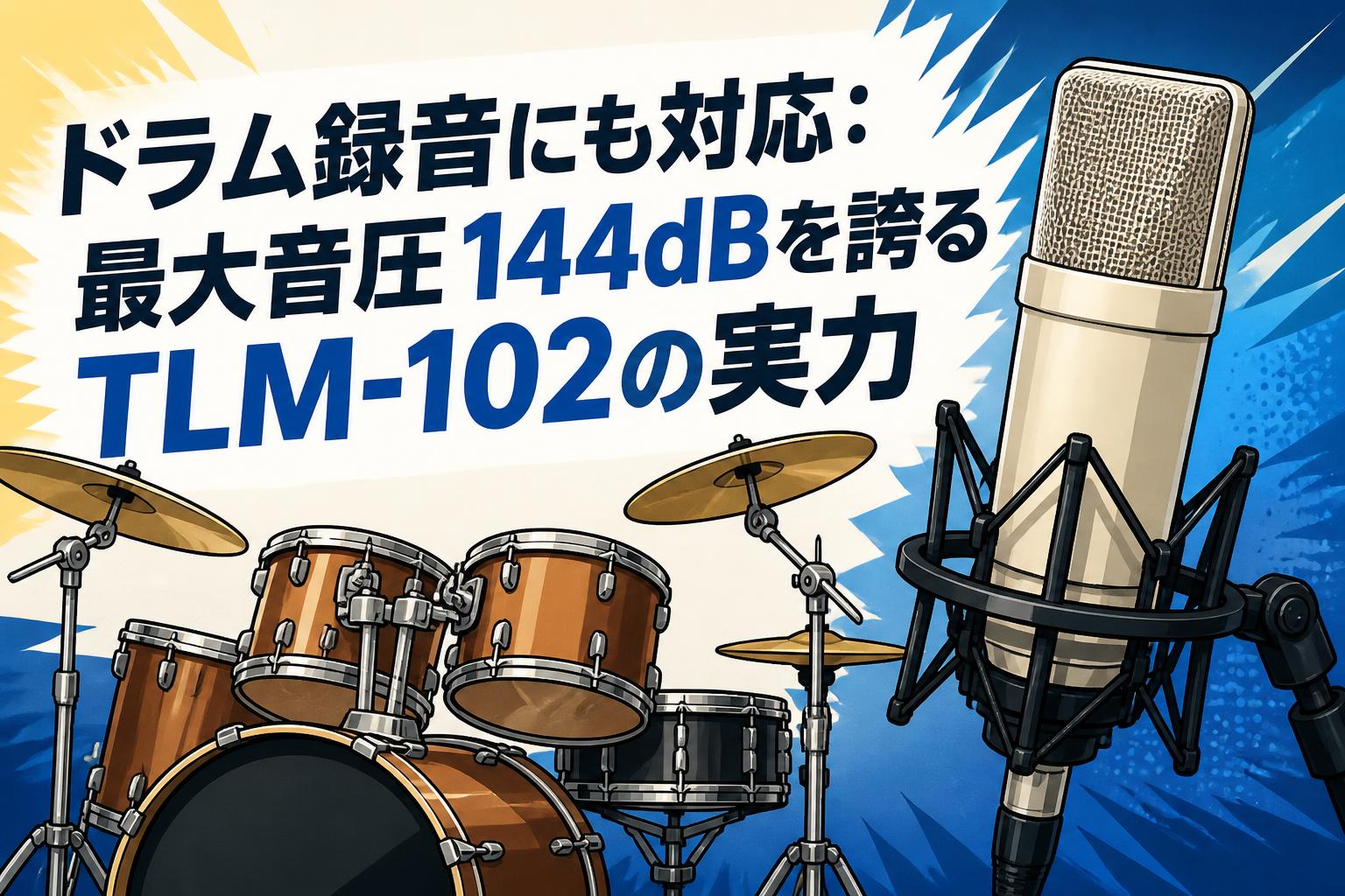 ドラム録音にも対応：最大音圧144dBを誇るTLM-102の実力