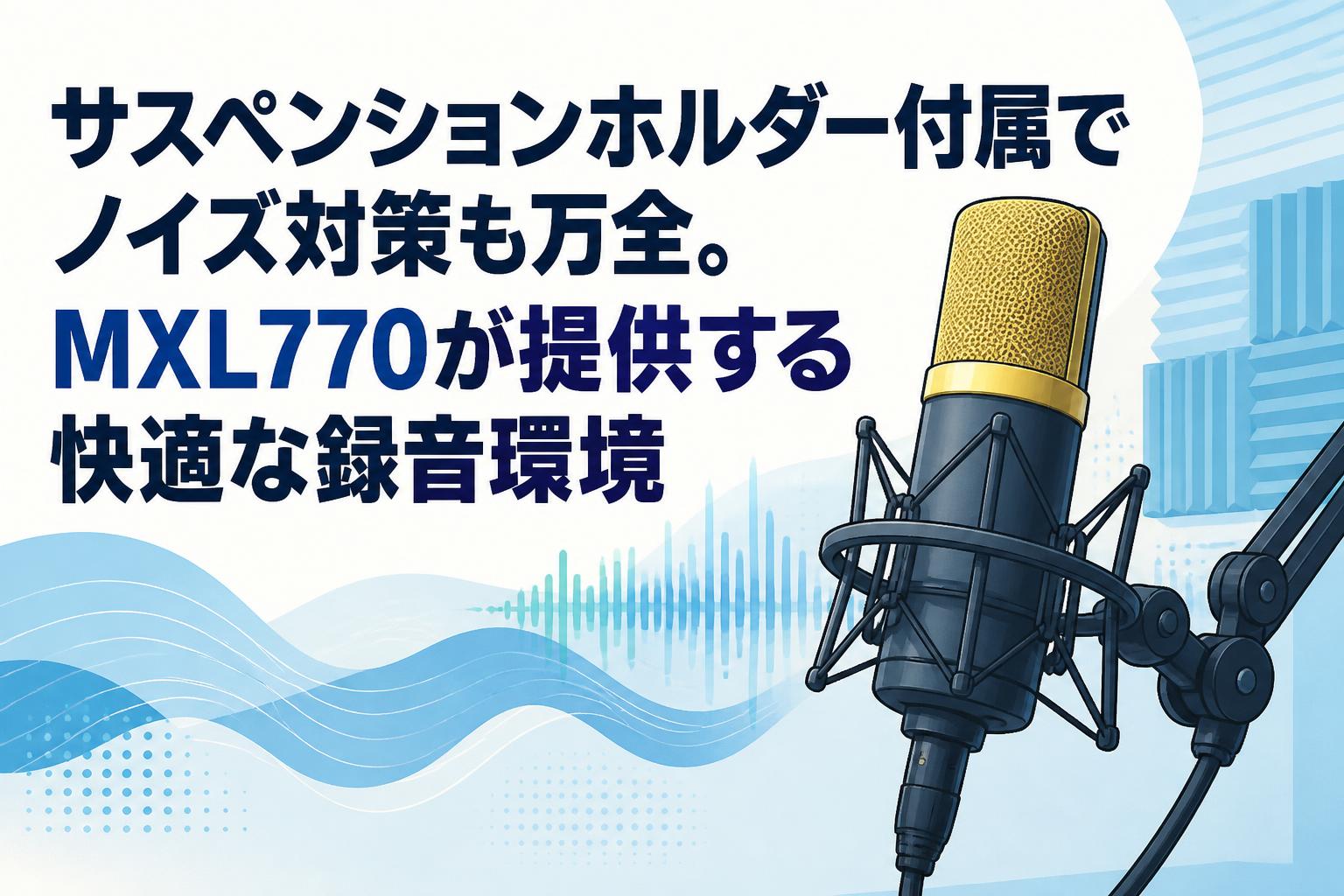 サスペンションホルダー付属でノイズ対策も万全。MXL770が提供する快適な録音環境