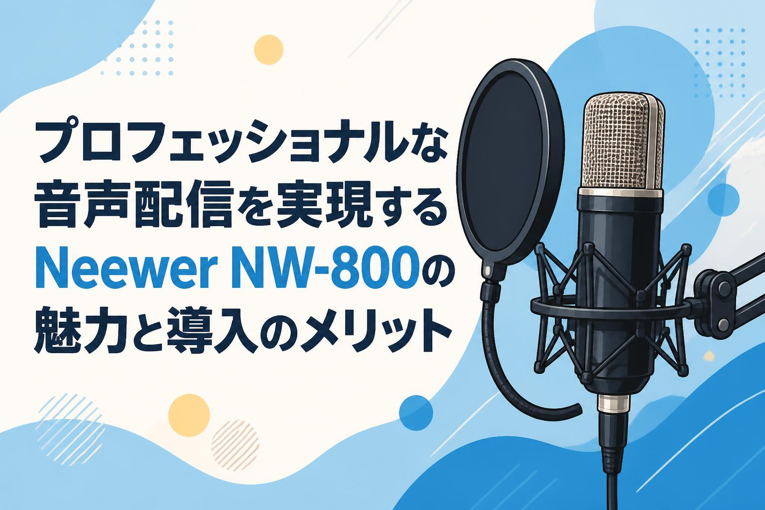 プロフェッショナルな音声配信を実現するNeewer NW-800の魅力と導入のメリット