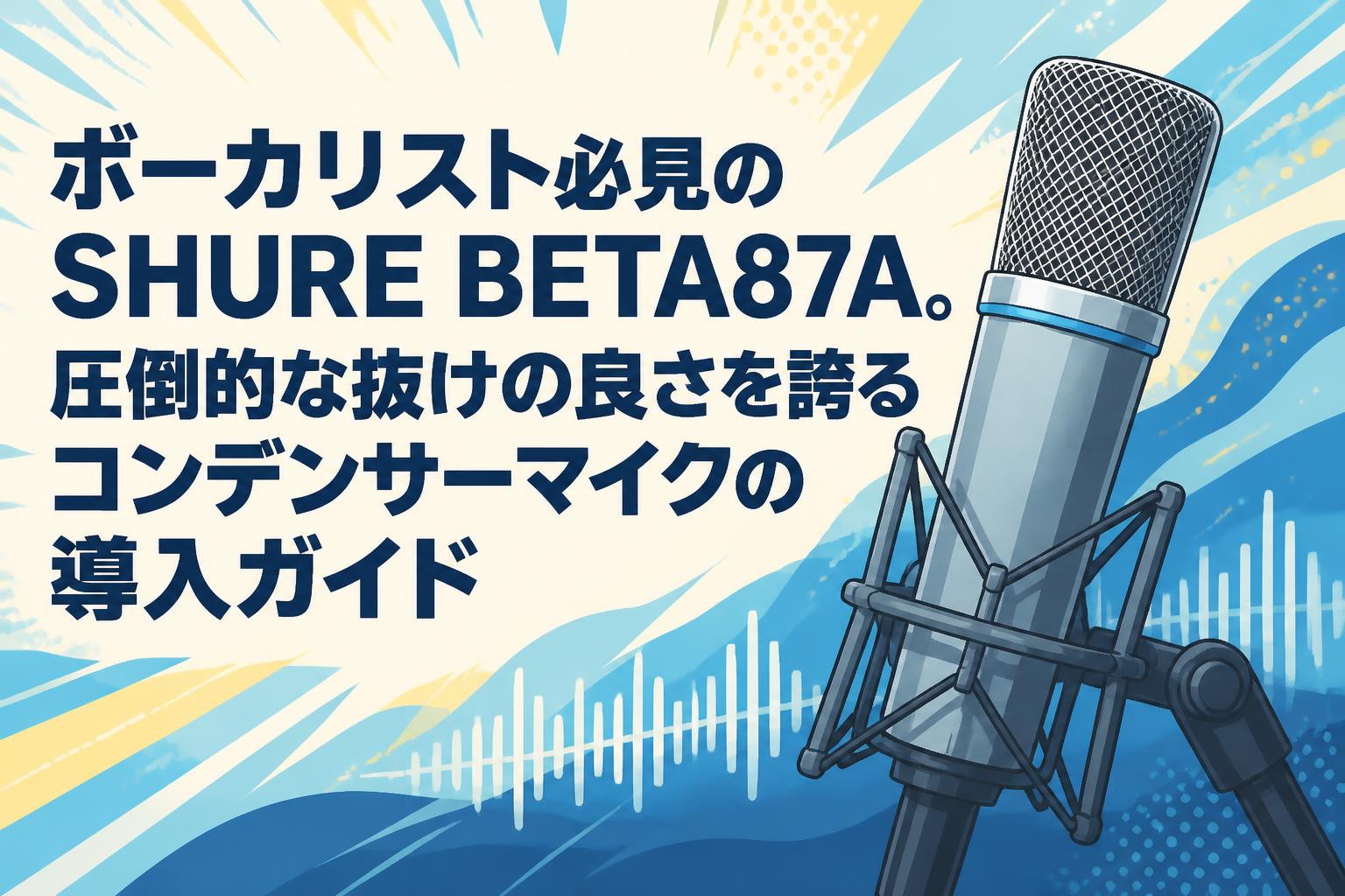 ボーカリスト必見のSHURE BETA87A。圧倒的な抜けの良さを誇るコンデンサーマイクの導入ガイド