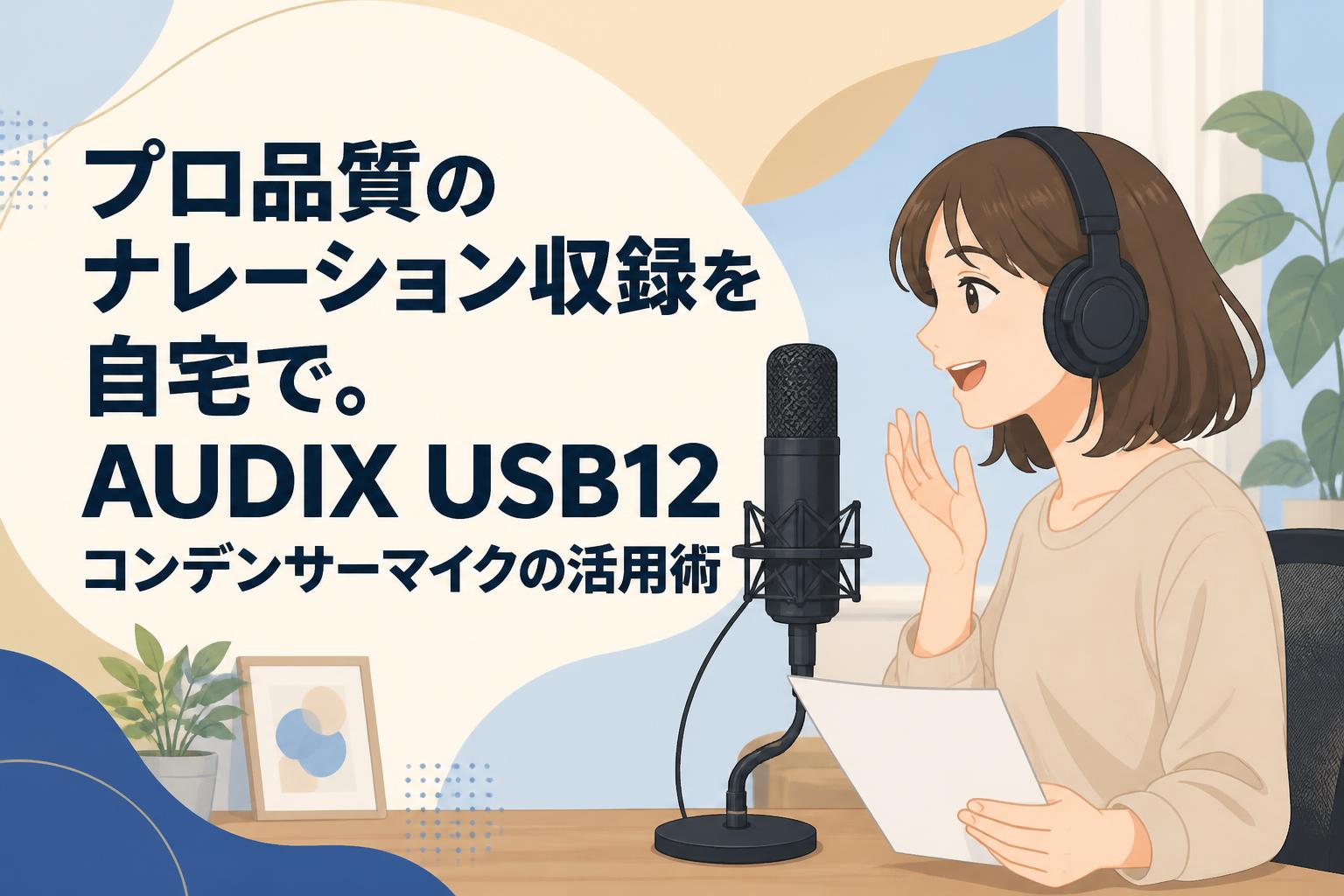 プロ品質のナレーション収録を自宅で。AUDIX USB12コンデンサーマイクの活用術