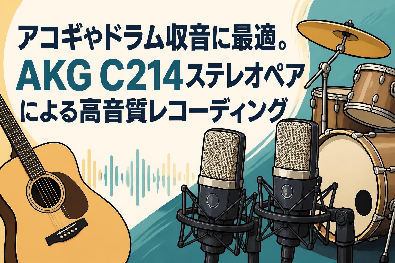 アコギやドラム収音に最適。AKG C214ステレオペアによる高音質レコーディング