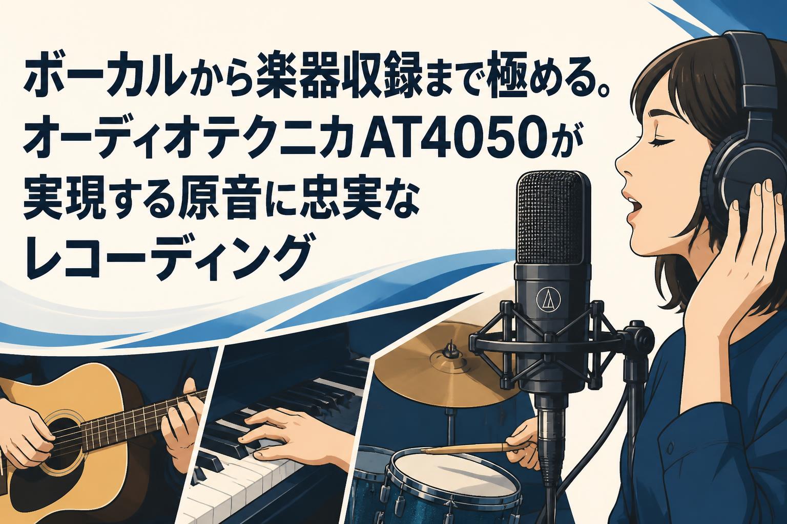 ボーカルから楽器収録まで極める。オーディオテクニカAT4050が実現する原音に忠実なレコーディング