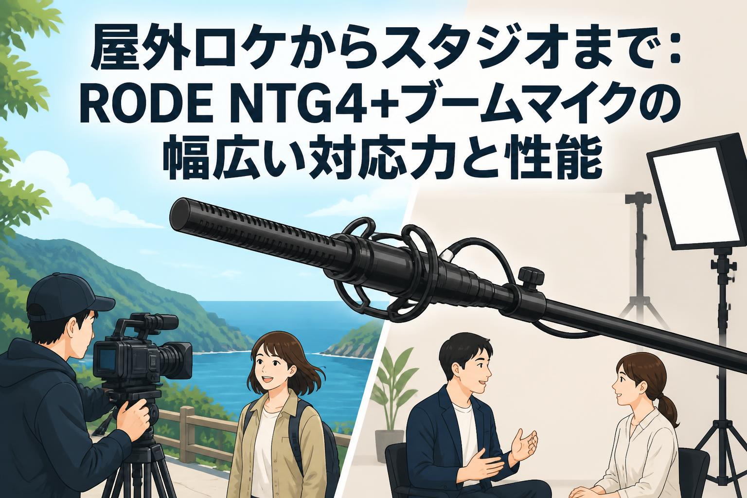 屋外ロケからスタジオまで：RODE NTG4+ブームマイクの幅広い対応力と性能