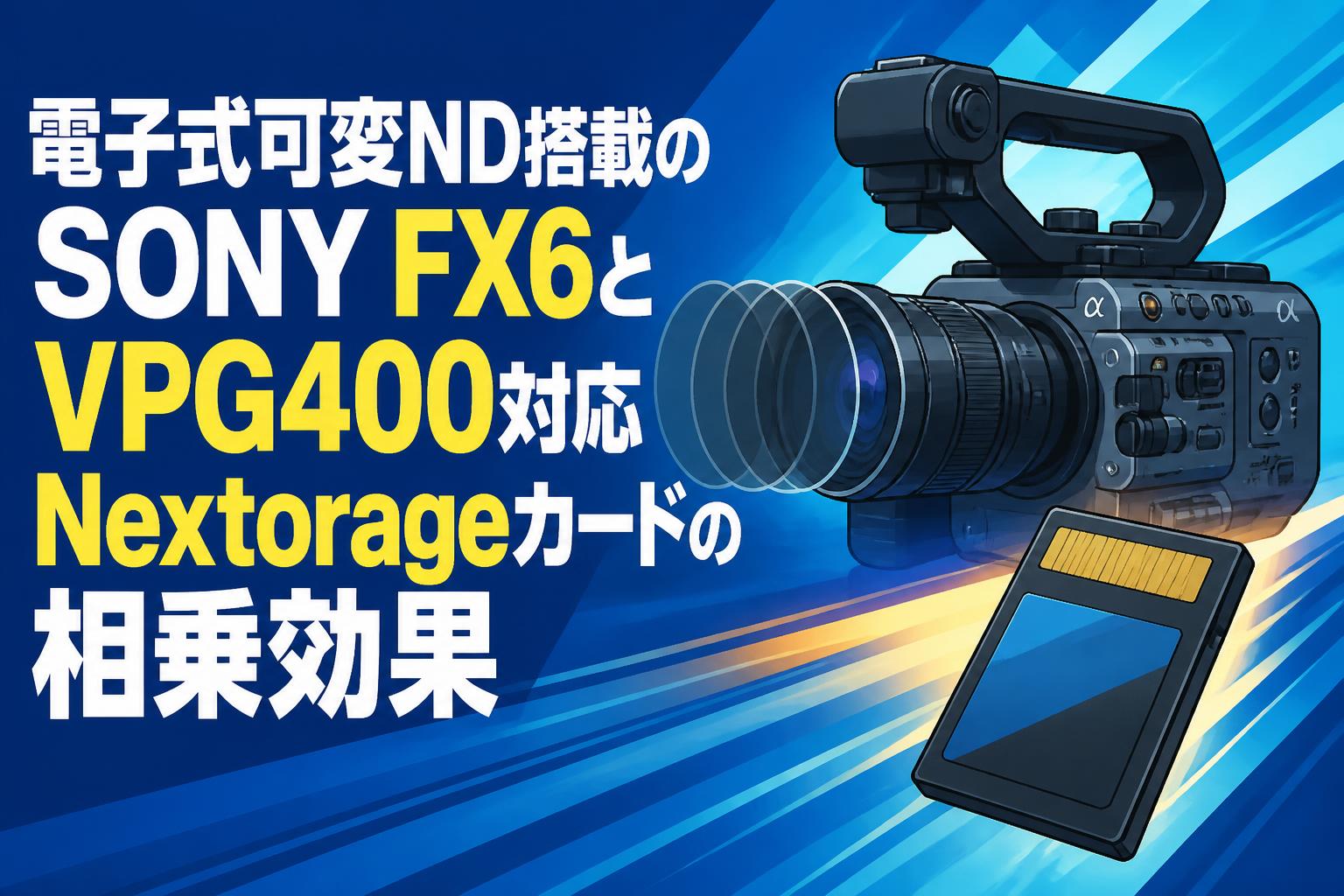 電子式可変ND搭載のSONY FX6とVPG400対応Nextorageカードの相乗効果