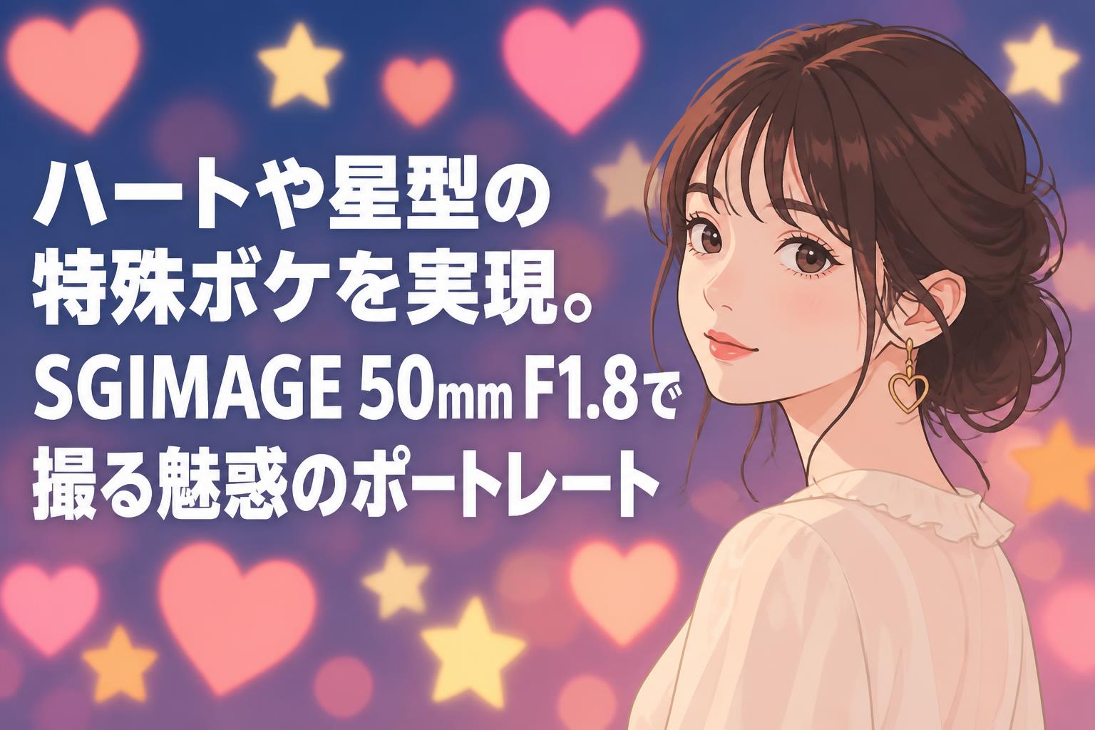 ハートや星型の特殊ボケを実現。SGIMAGE 50mm F1.8で撮る魅惑のポートレート