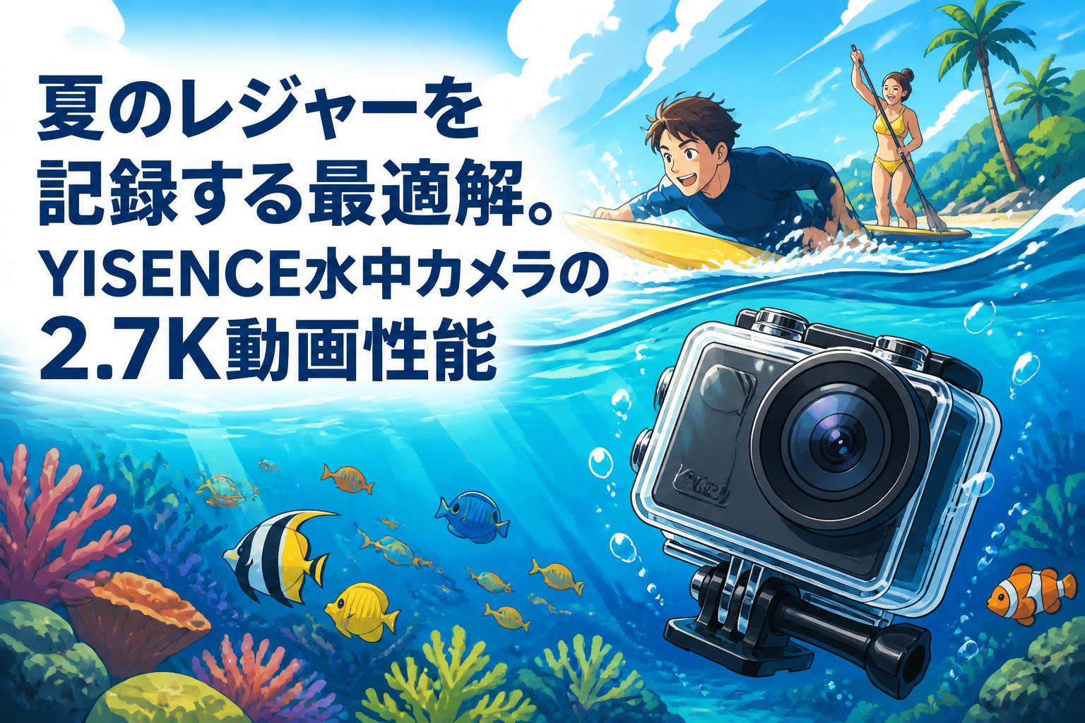 夏のレジャーを記録する最適解。YISENCE水中カメラの2.7K動画性能