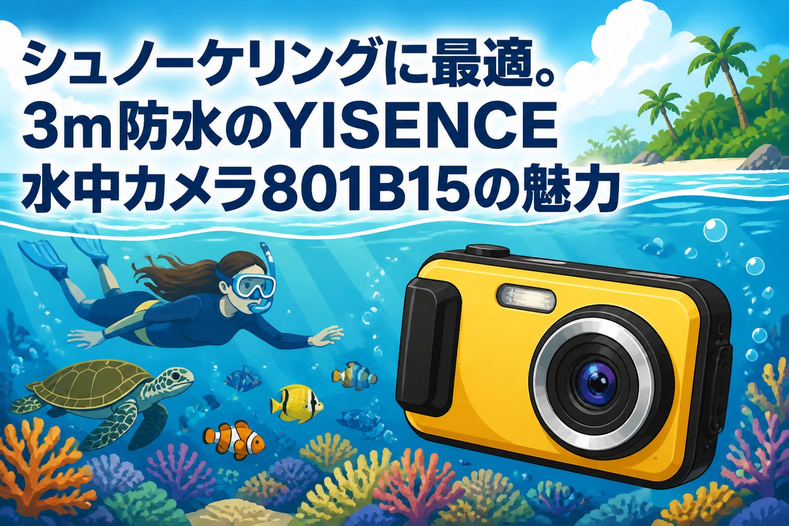 シュノーケリングに最適。3m防水のYISENCE水中カメラ801B15の魅力