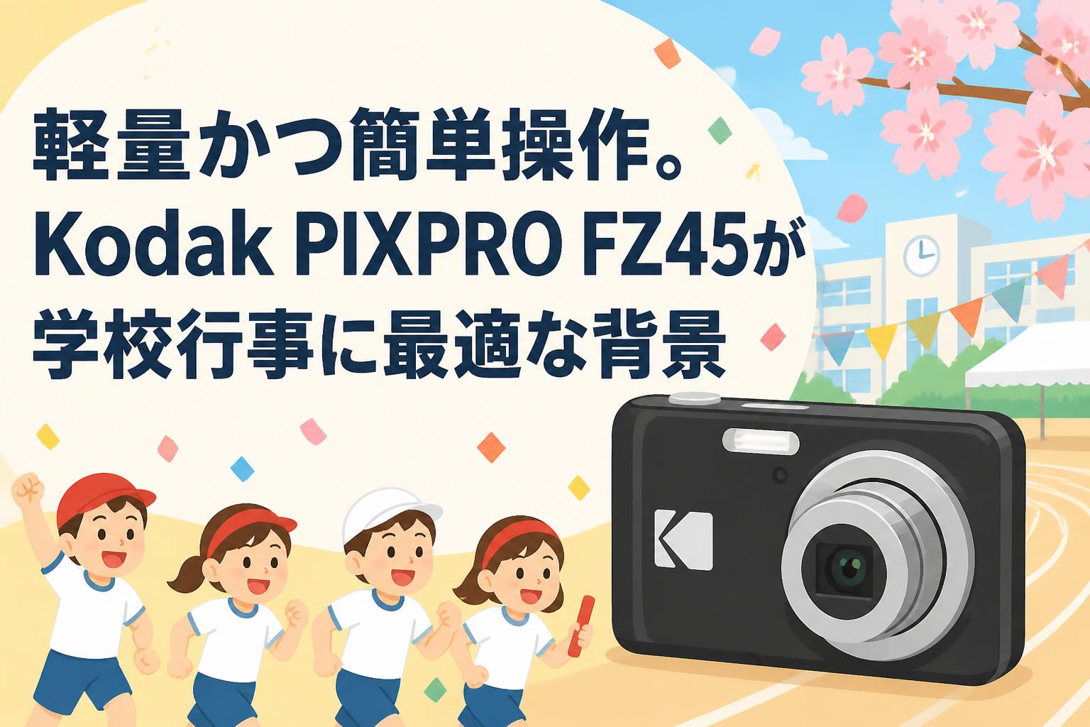 軽量かつ簡単操作。Kodak PIXPRO FZ45が学校行事に最適な背景