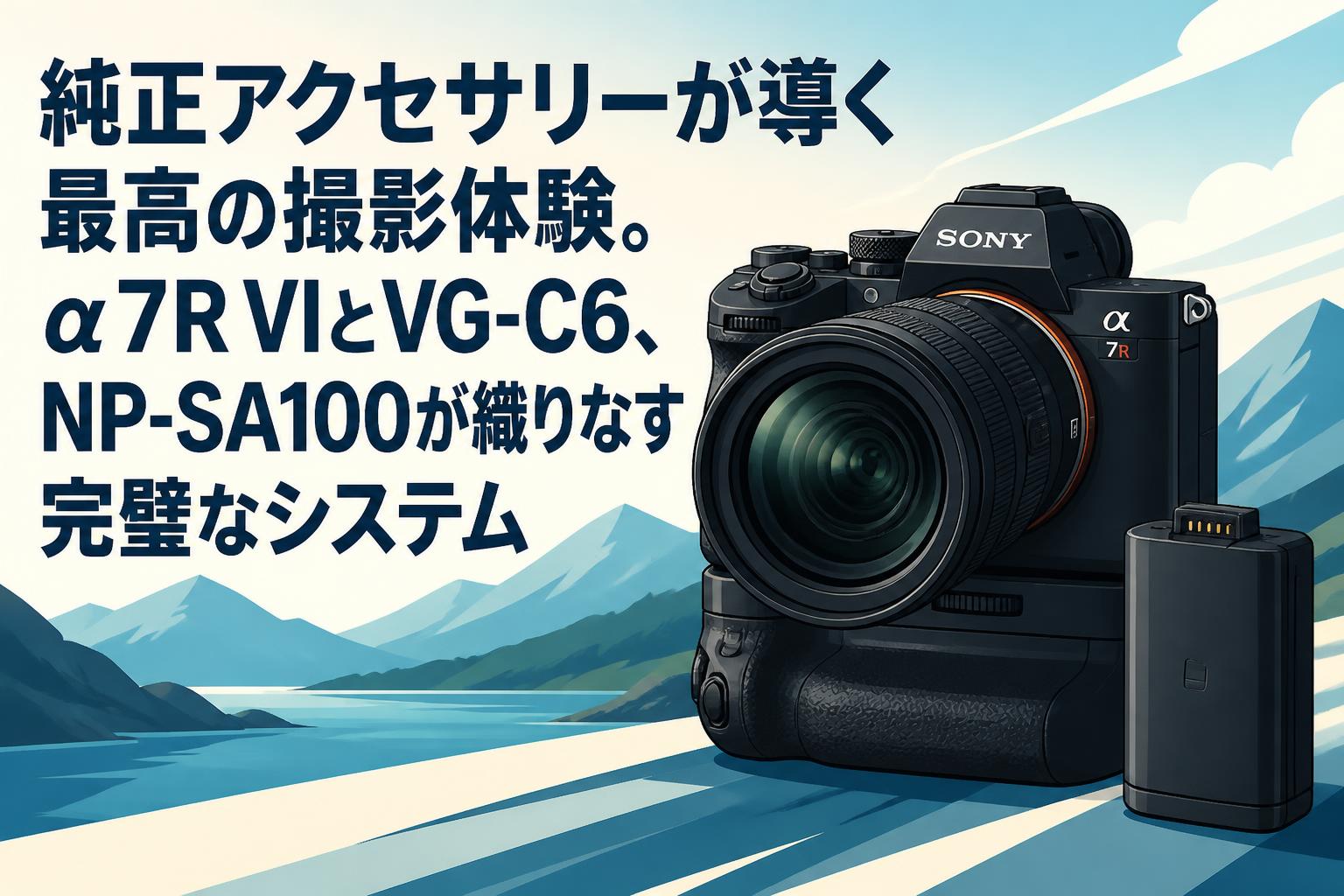 純正アクセサリーが導く最高の撮影体験。α7R VIとVG-C6、NP-SA100が織りなす完璧なシステム