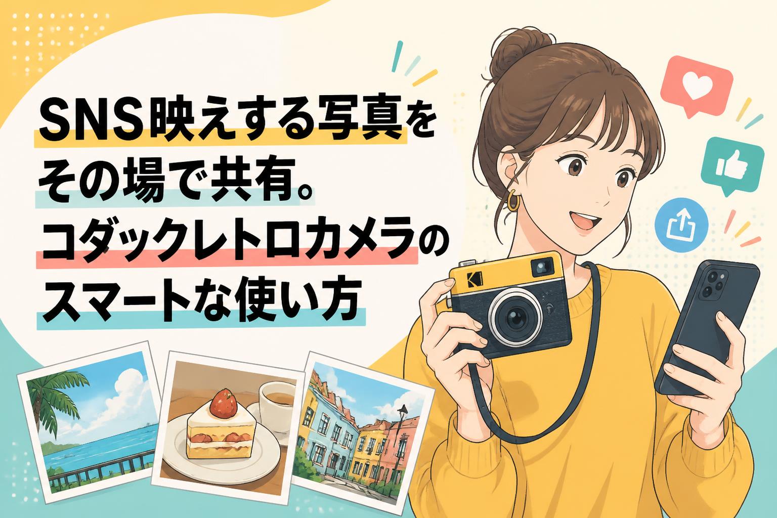 SNS映えする写真をその場で共有。コダックレトロカメラのスマートな使い方