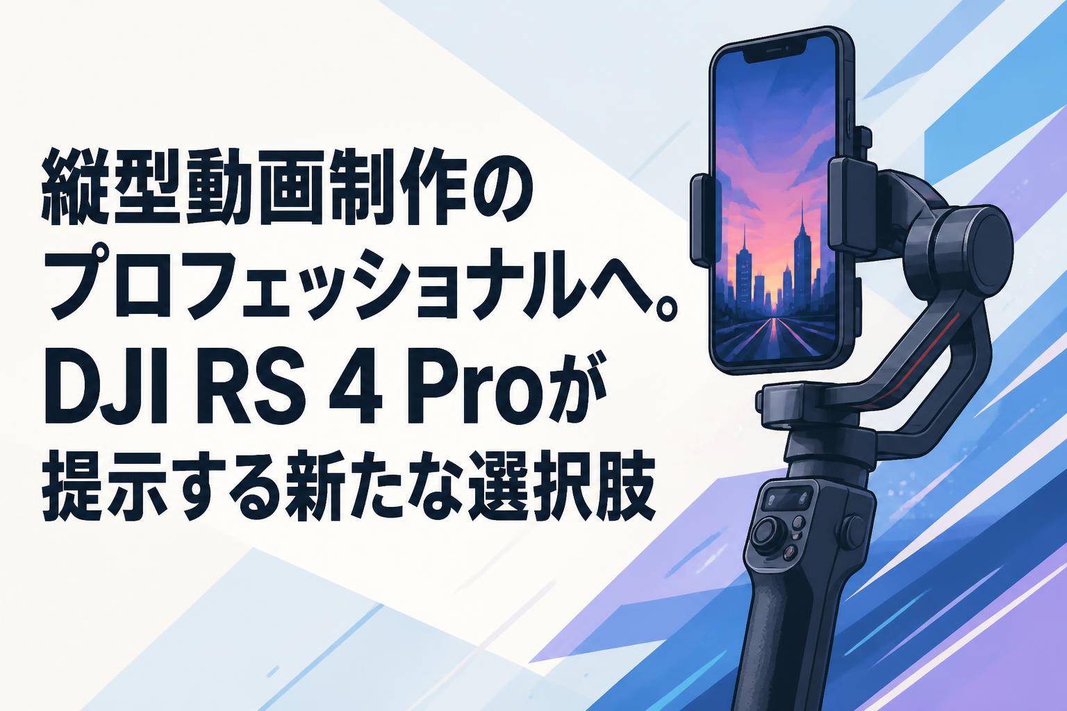 縦型動画制作のプロフェッショナルへ。DJI RS 4 Proが提示する新たな選択肢
