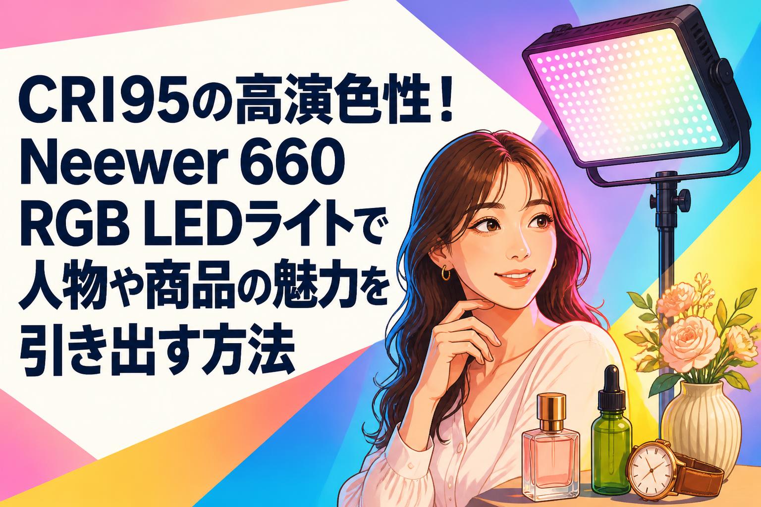 CRI95の高演色性！Neewer 660 RGB LEDライトで人物や商品の魅力を引き出す方法