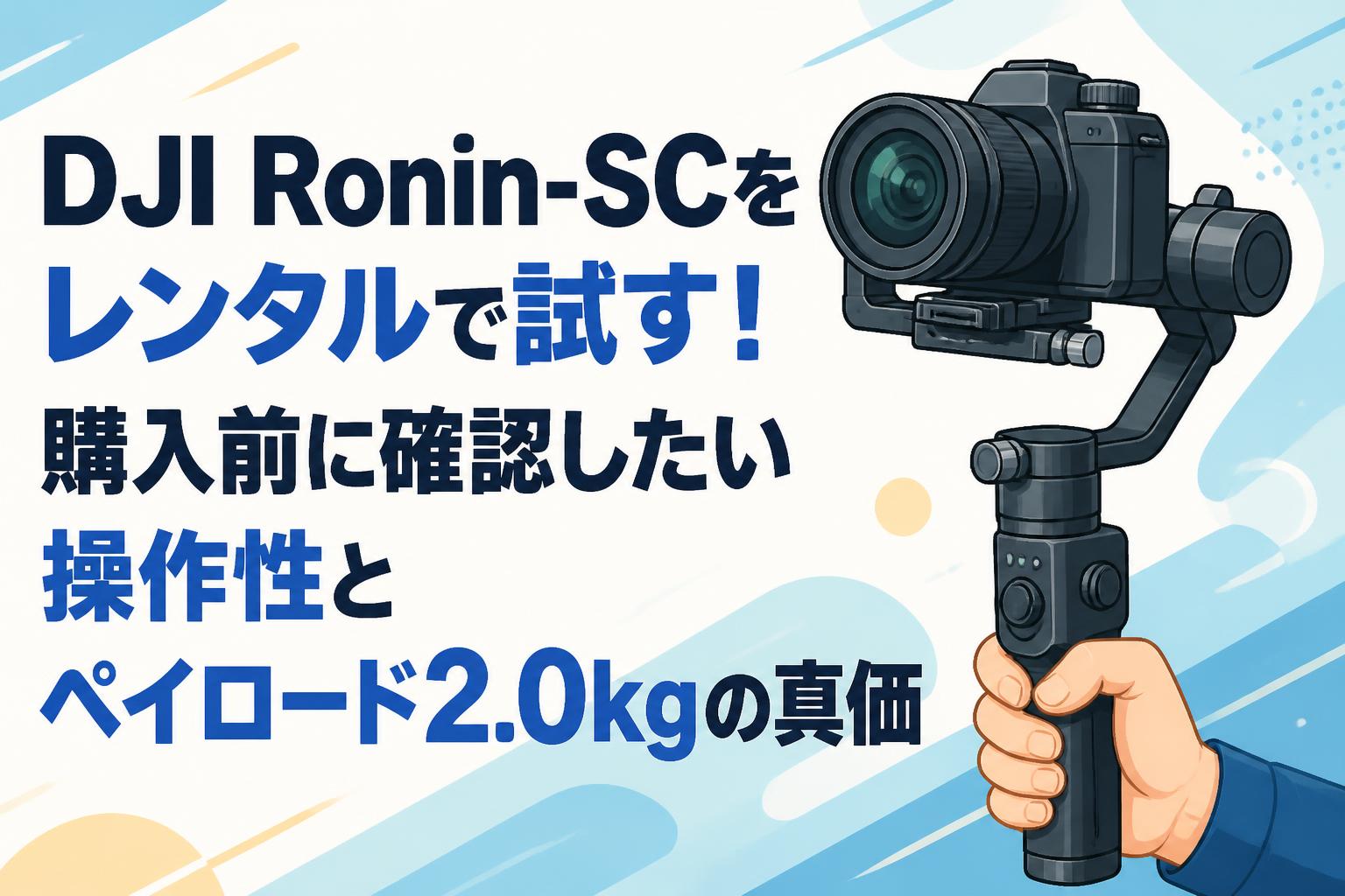 DJI Ronin-SCをレンタルで試す！購入前に確認したい操作性とペイロード2.0kgの真価