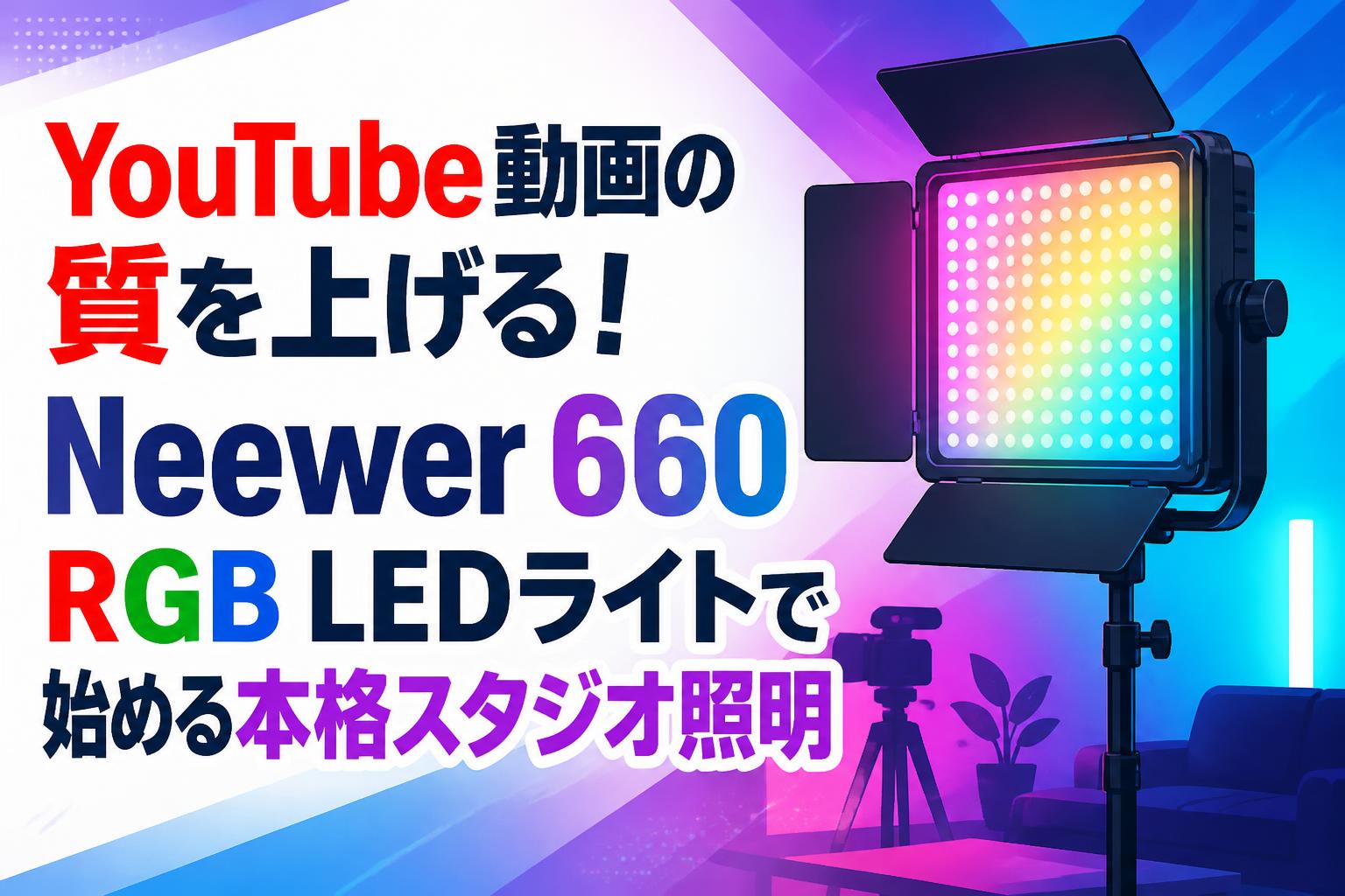 YouTube動画の質を上げる！Neewer 660 RGB LEDライトで始める本格スタジオ照明