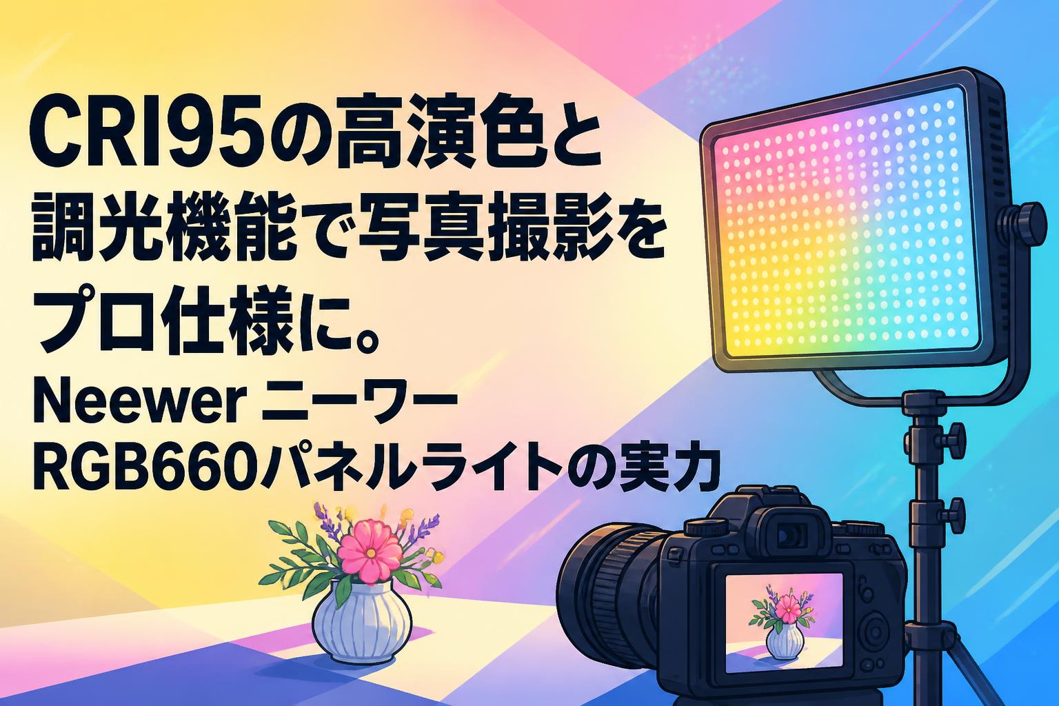 CRI95の高演色と調光機能で写真撮影をプロ仕様に。Neewer ニーワー RGB660パネルライトの実力