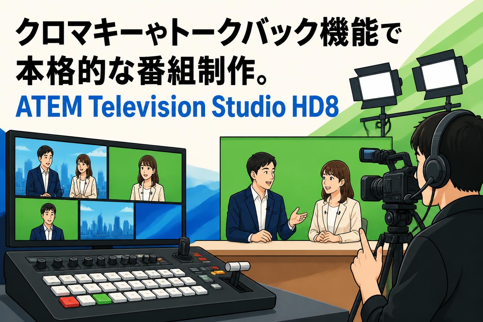 クロマキーやトークバック機能で本格的な番組制作。ATEM Television Studio HD8