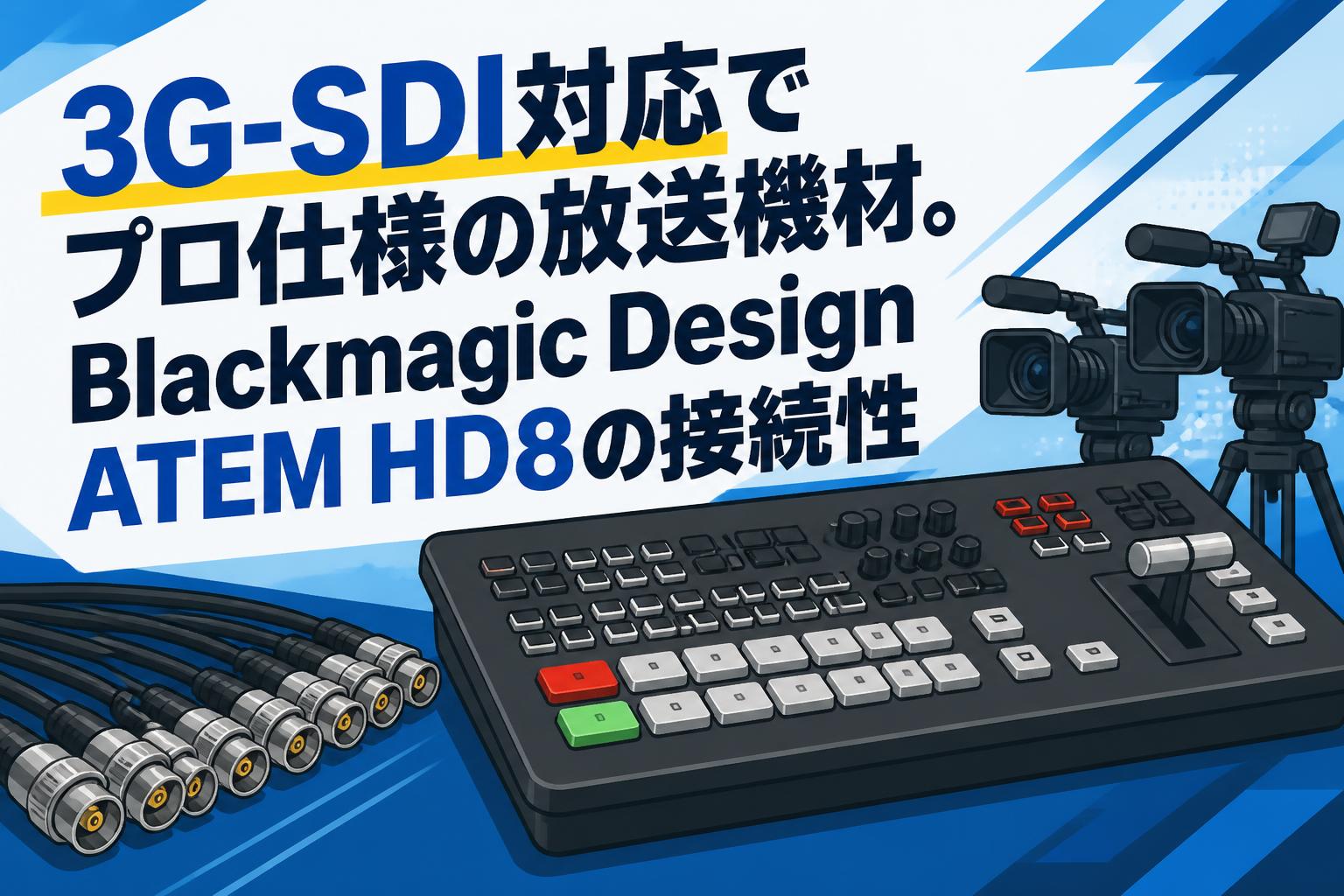 3G-SDI対応でプロ仕様の放送機材。Blackmagic Design ATEM HD8の接続性