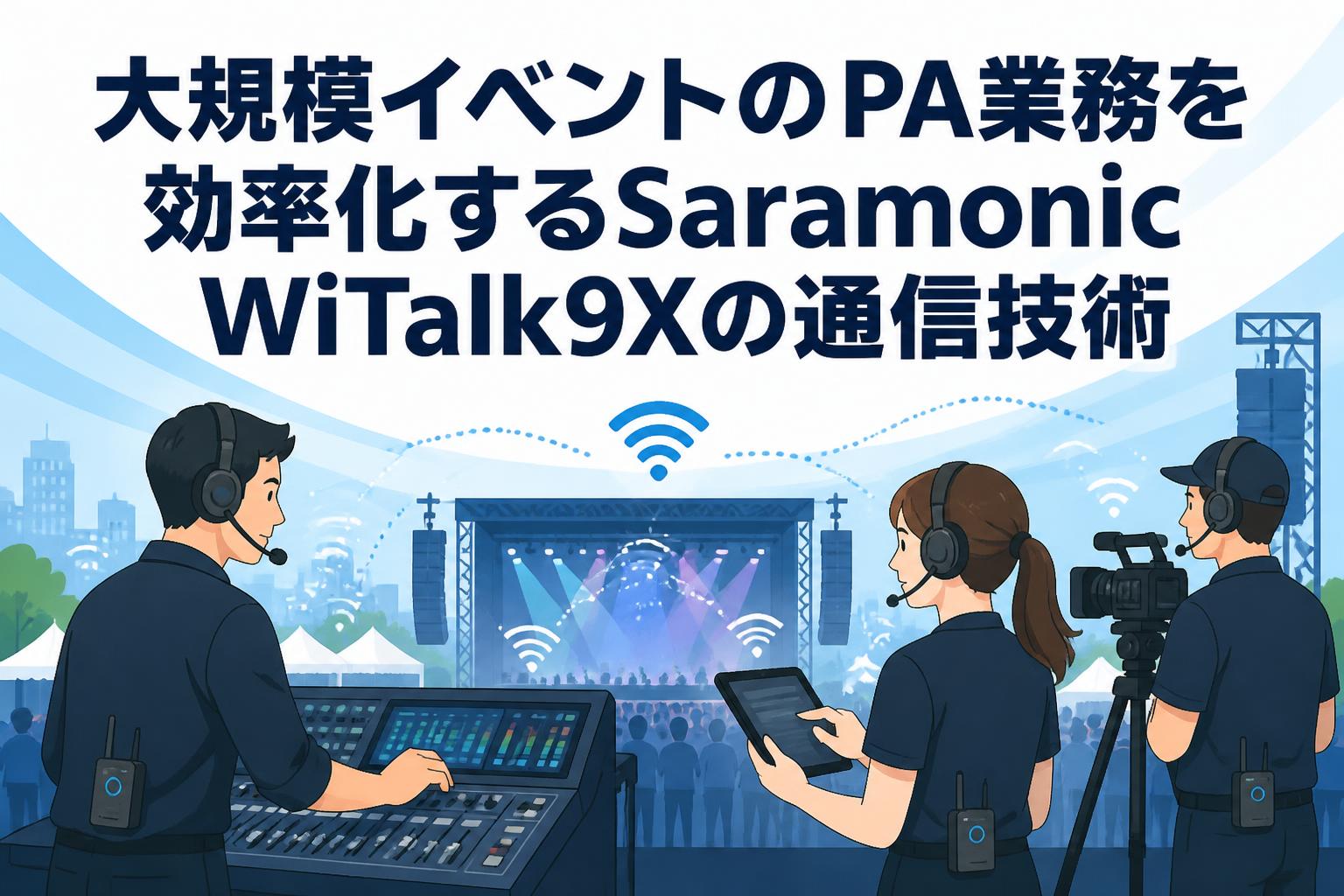 大規模イベントのPA業務を効率化するSaramonic WiTalk9Xの通信技術