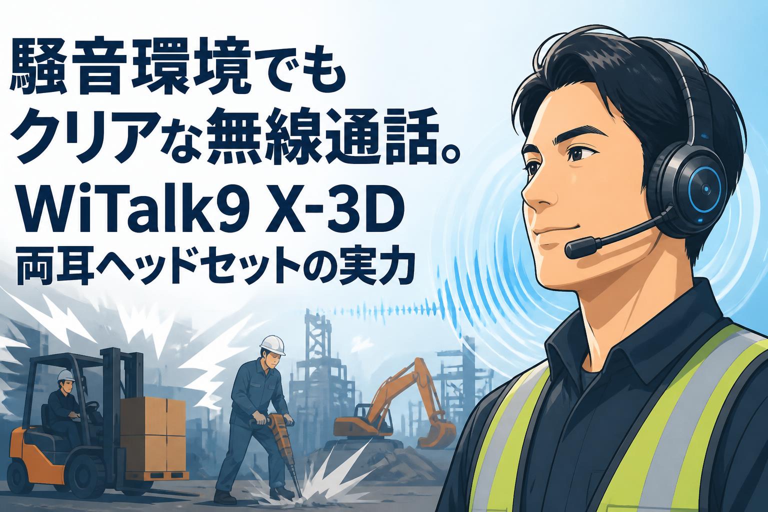 騒音環境でもクリアな無線通話。WiTalk9 X-3D両耳ヘッドセットの実力