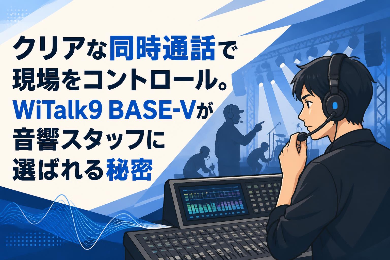 クリアな同時通話で現場をコントロール。WiTalk9 BASE-Vが音響スタッフに選ばれる秘密