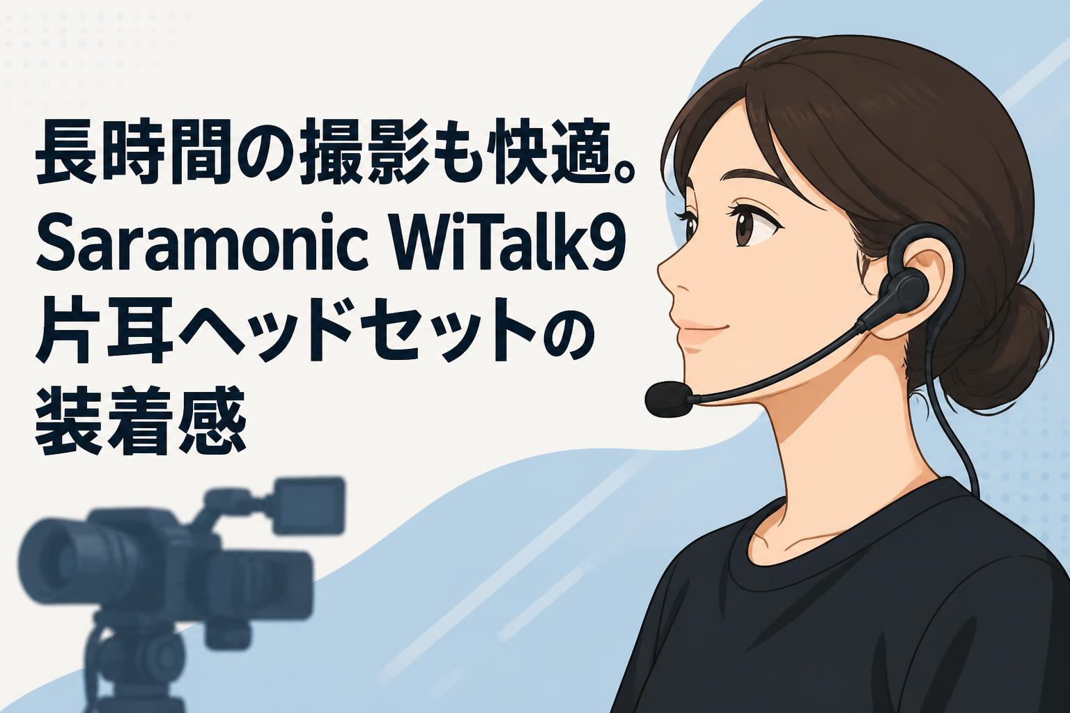長時間の撮影も快適。Saramonic WiTalk9片耳ヘッドセットの装着感