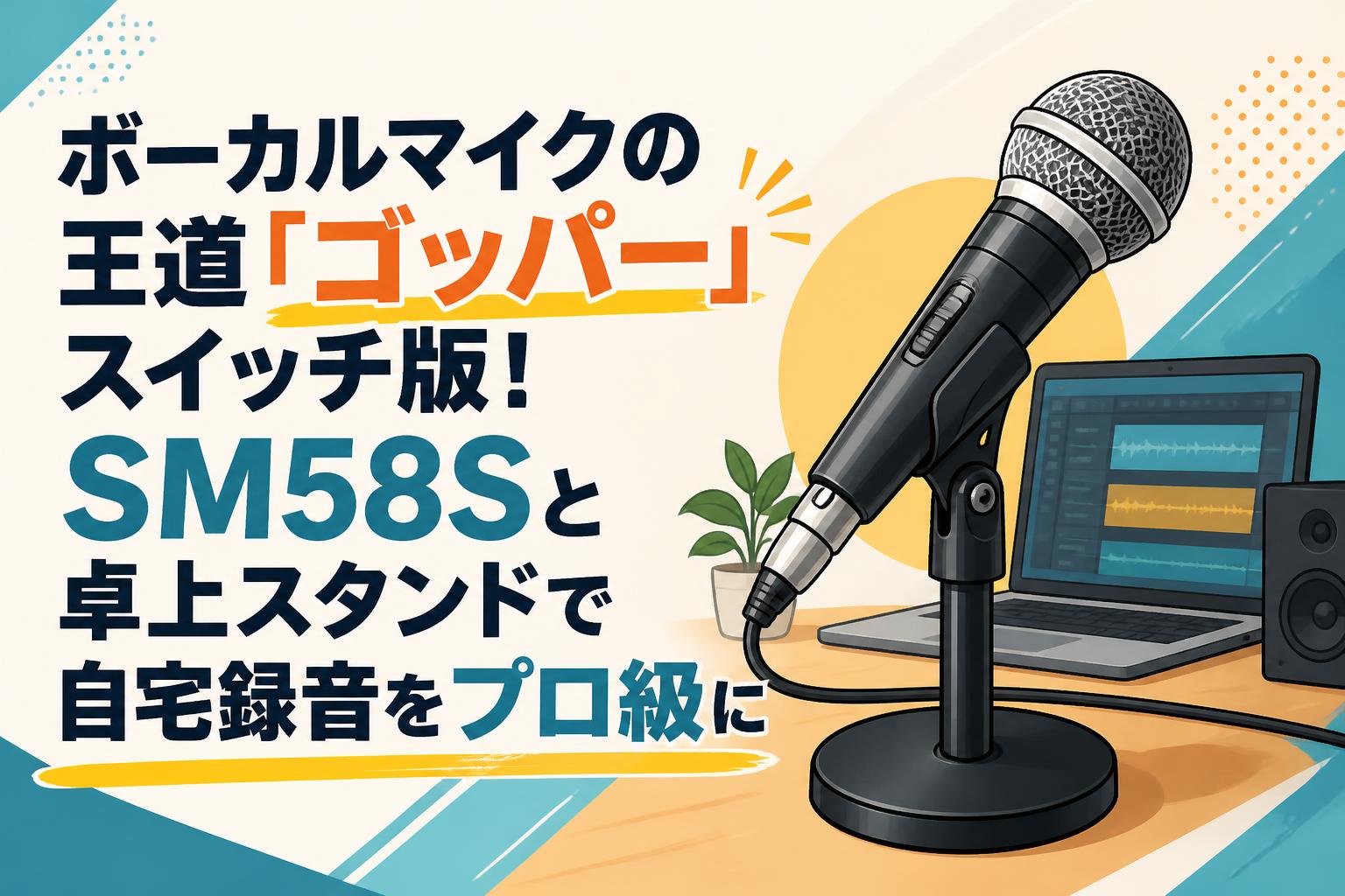 ボーカルマイクの王道「ゴッパー」スイッチ版！SM58Sと卓上スタンドで自宅録音をプロ級に