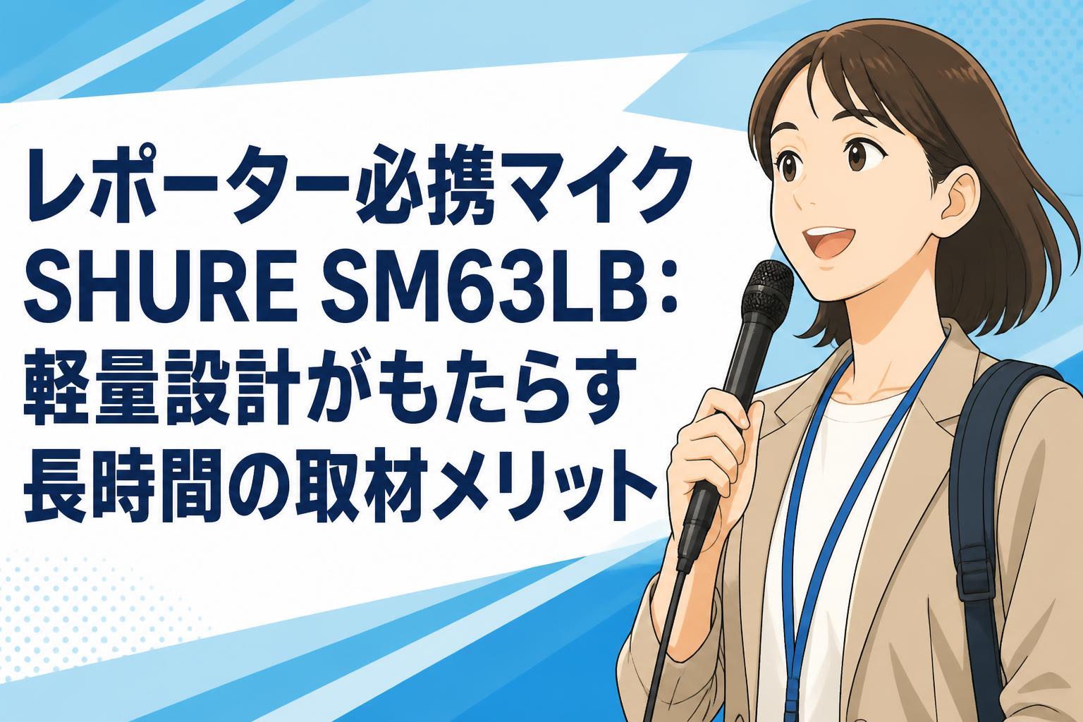 レポーター必携マイクSHURE SM63LB：軽量設計がもたらす長時間の取材メリット