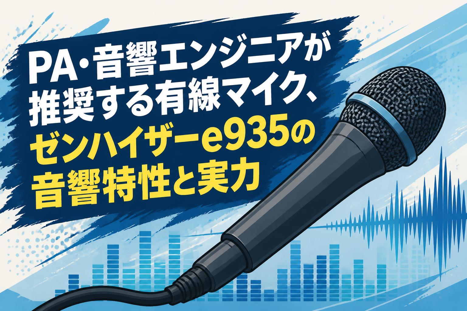 PA・音響エンジニアが推奨する有線マイク、ゼンハイザーe935の音響特性と実力