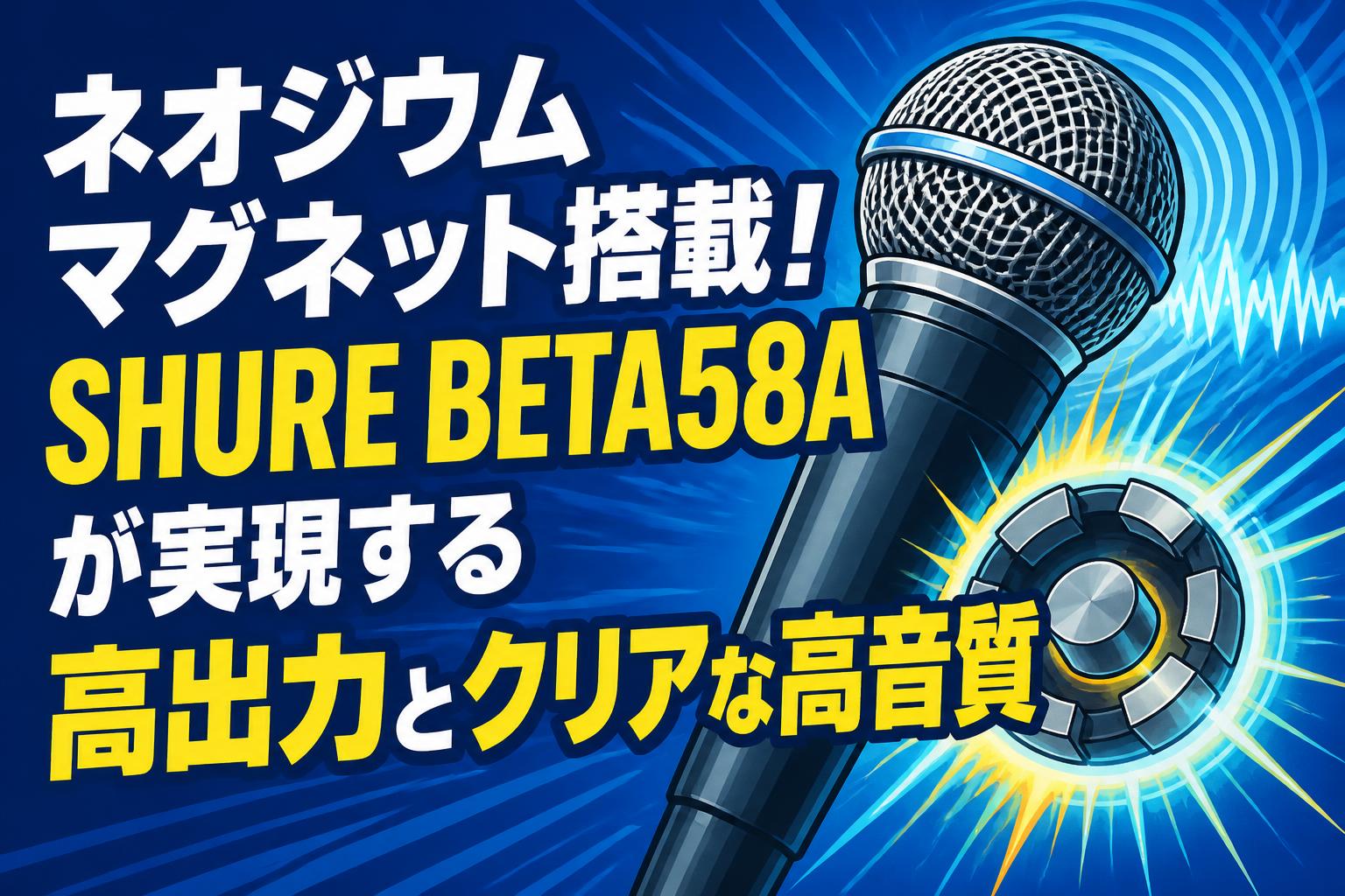 ネオジウムマグネット搭載！SHURE BETA58Aが実現する高出力とクリアな高音質