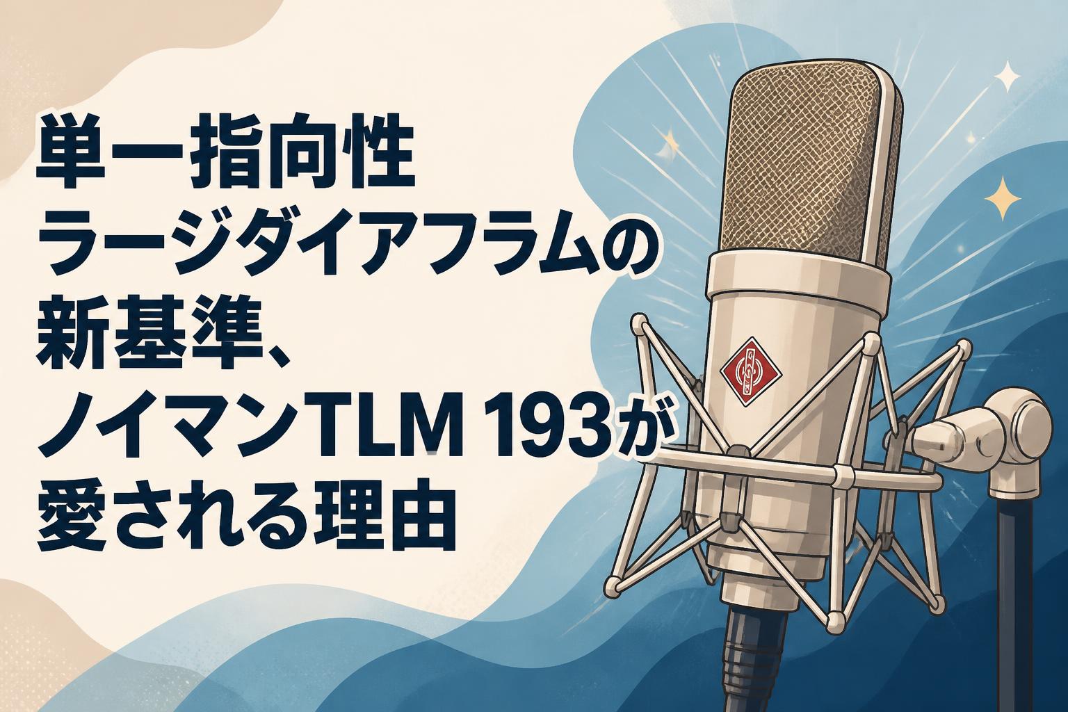 単一指向性ラージダイアフラムの新基準、ノイマンTLM 193が愛される理由