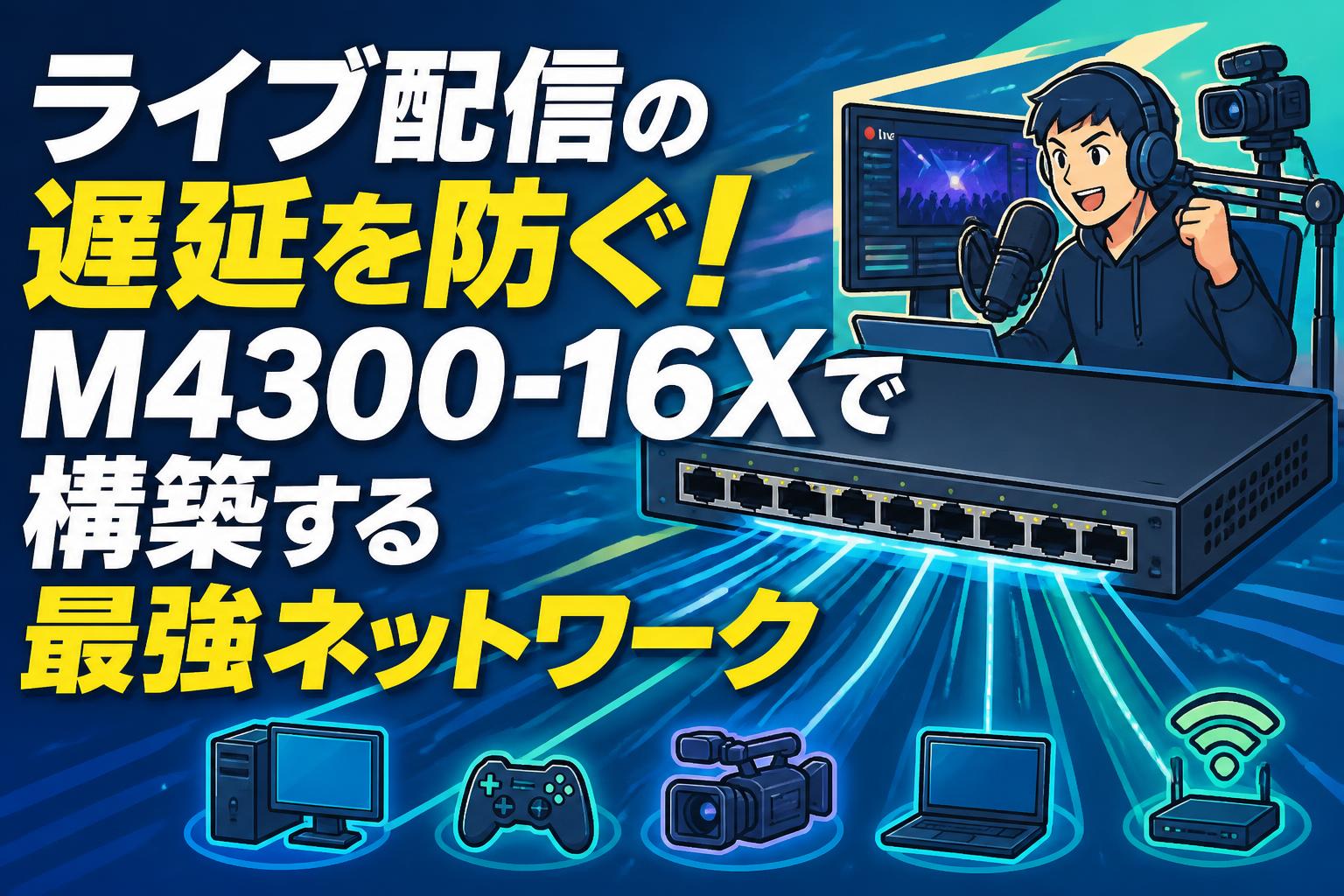 ライブ配信の遅延を防ぐ！M4300-16Xで構築する最強ネットワーク