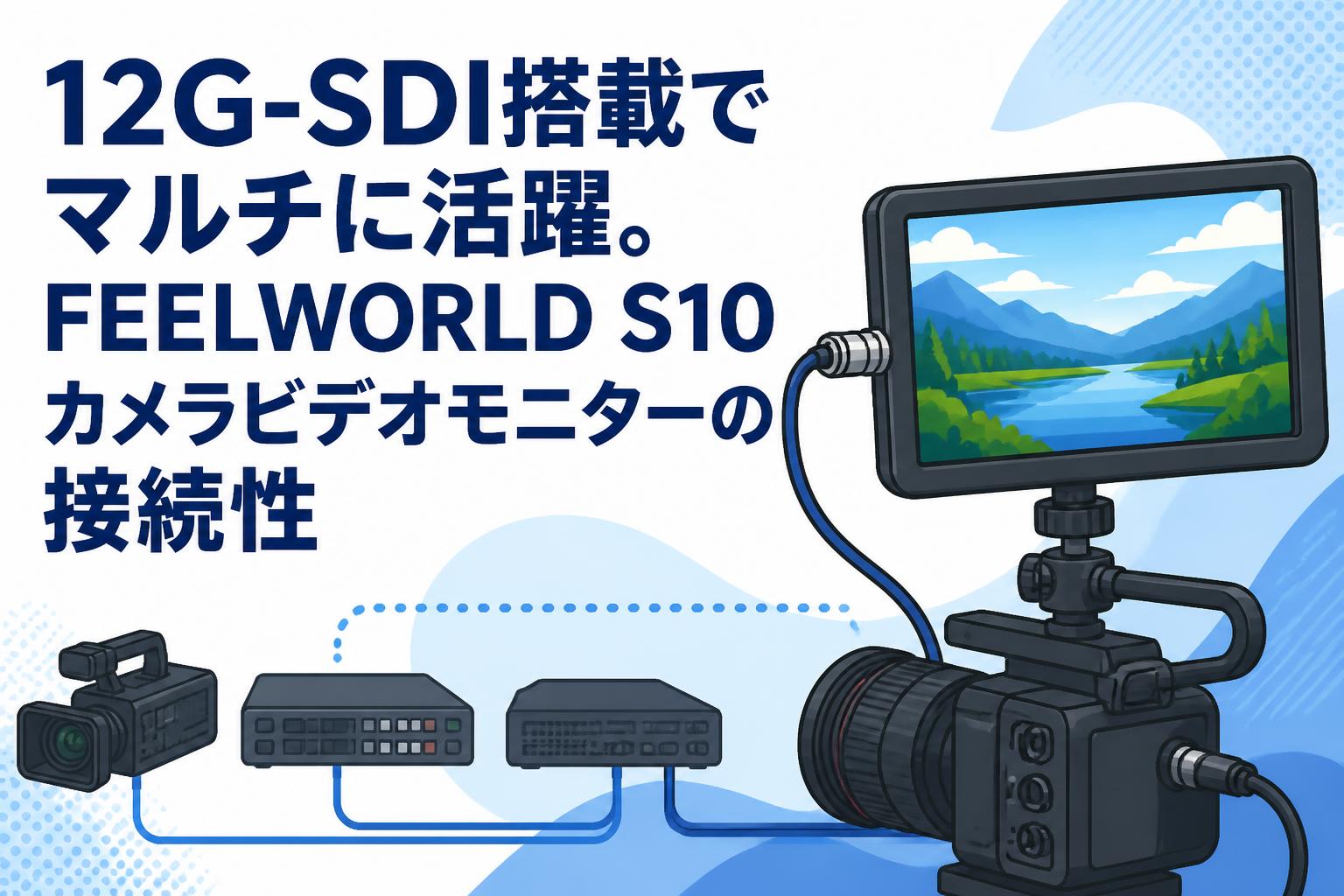 12G-SDI搭載でマルチに活躍。FEELWORLD S10カメラビデオモニターの接続性
