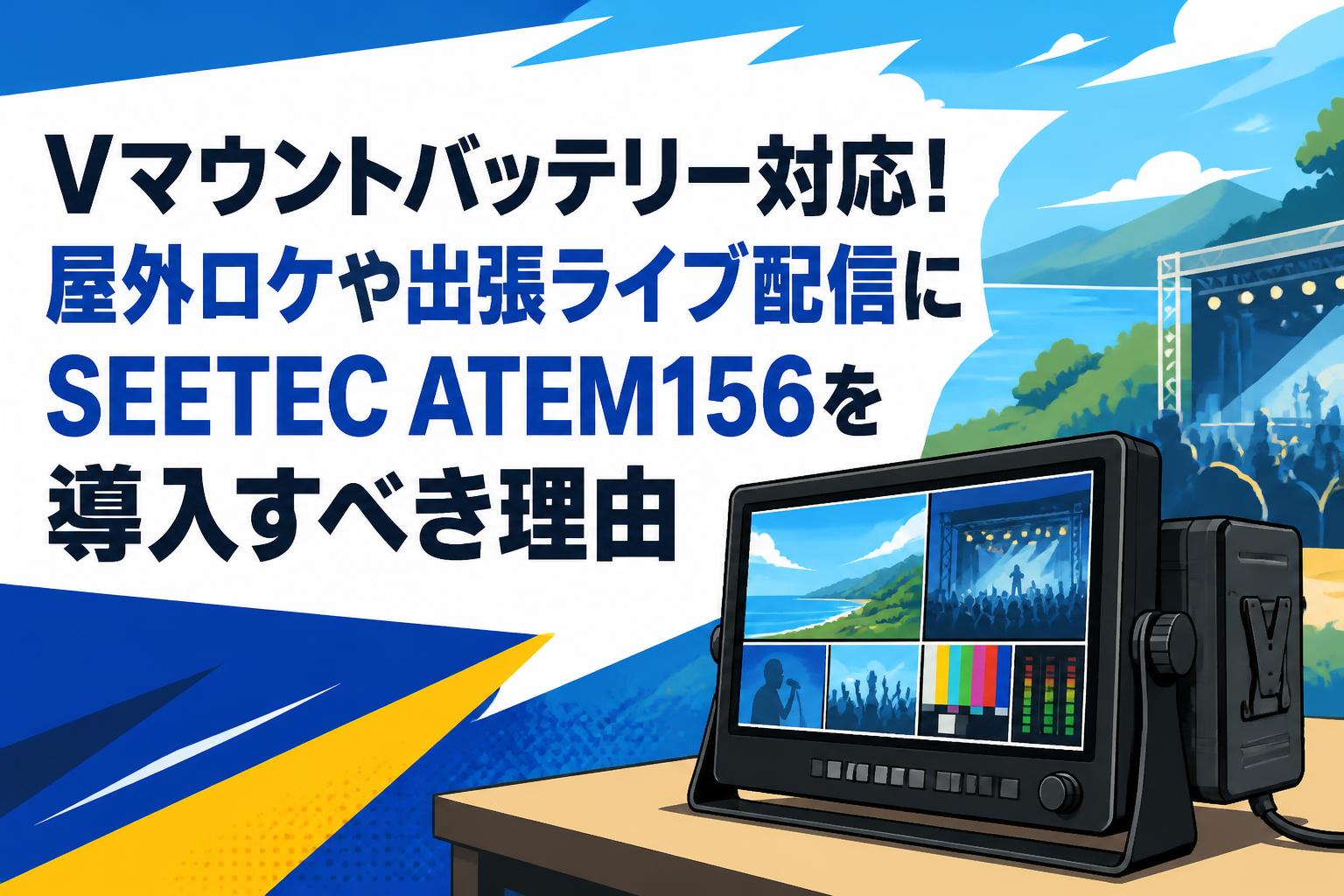 Vマウントバッテリー対応！屋外ロケや出張ライブ配信にSEETEC ATEM156を導入すべき理由