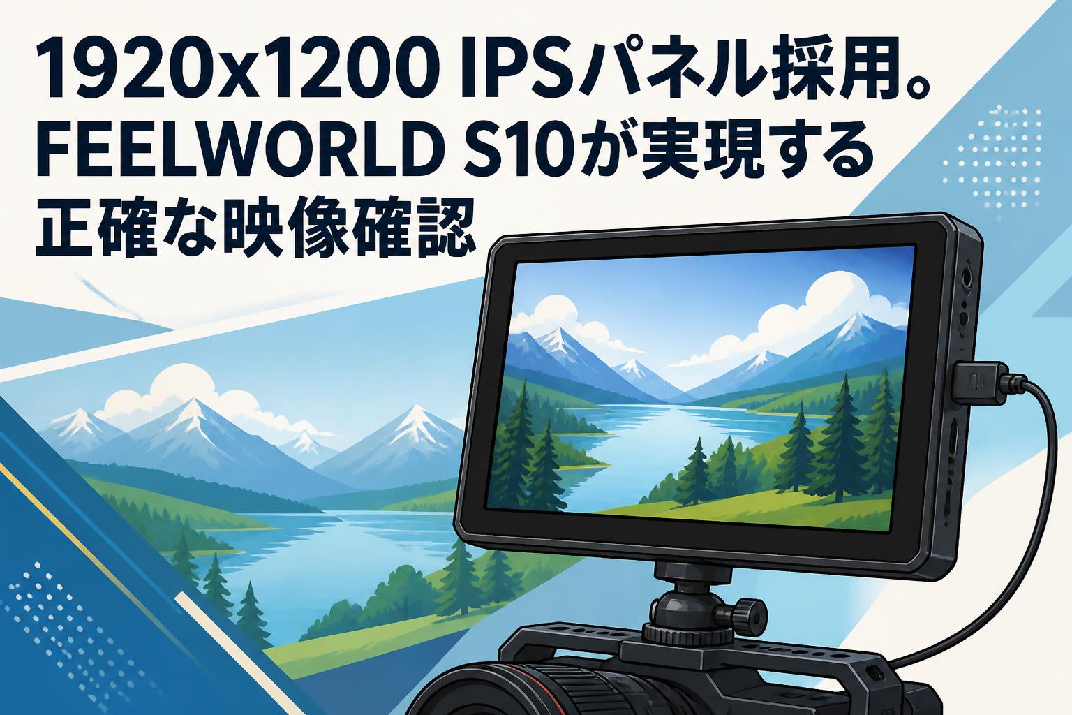 1920x1200 IPSパネル採用。FEELWORLD S10が実現する正確な映像確認