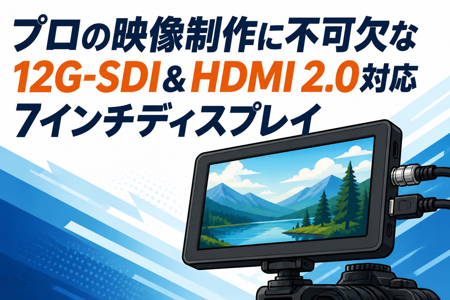 プロの映像制作に不可欠な12G-SDI＆HDMI 2.0対応7インチディスプレイ