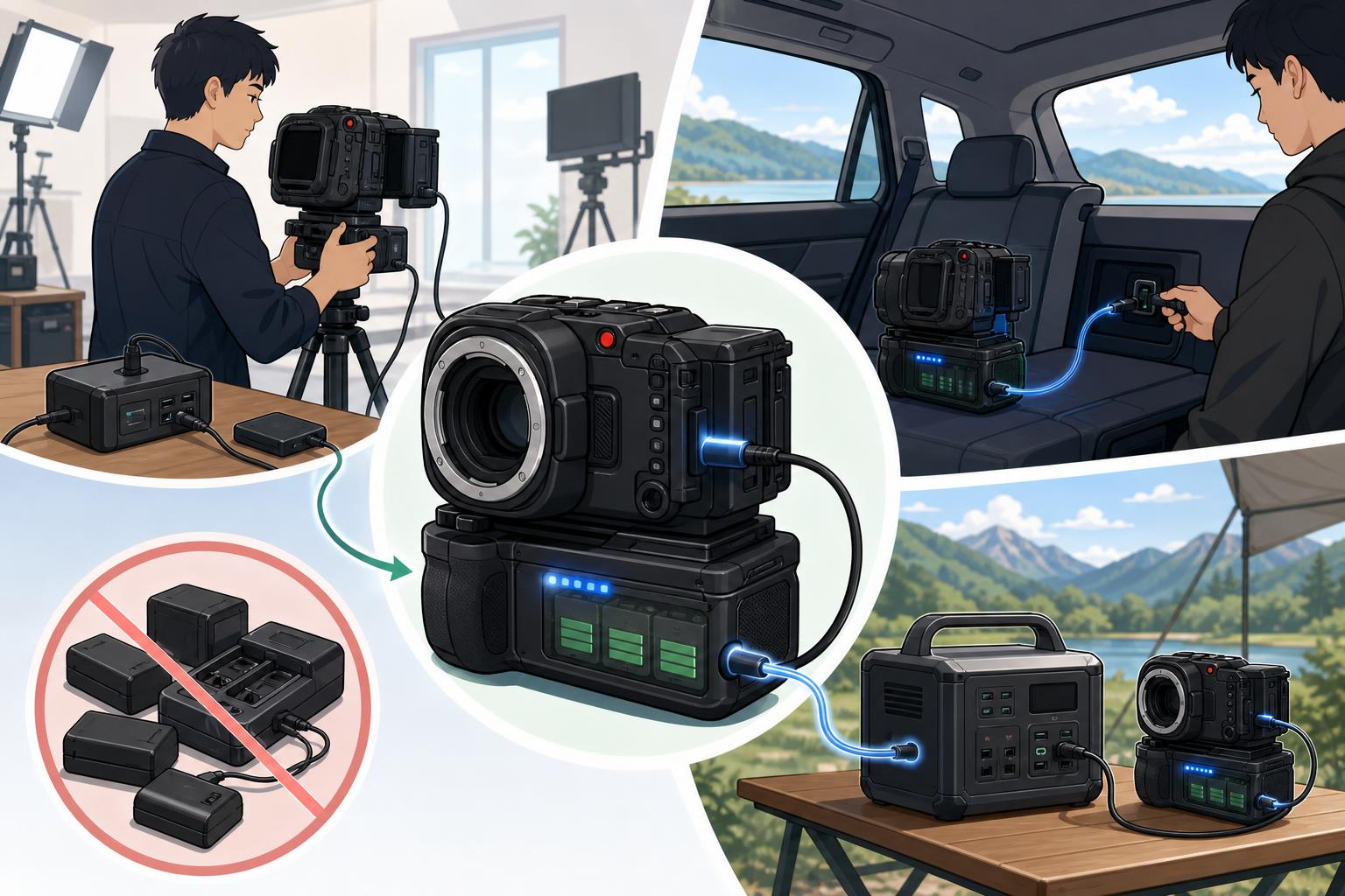 Battery Pro Gripの利便性は、撮影中だけでなく撮影前後の準備段階においても威力を発揮します。このグリップは、カメラ本体の高速USB-Cポートを介し&hellip;
