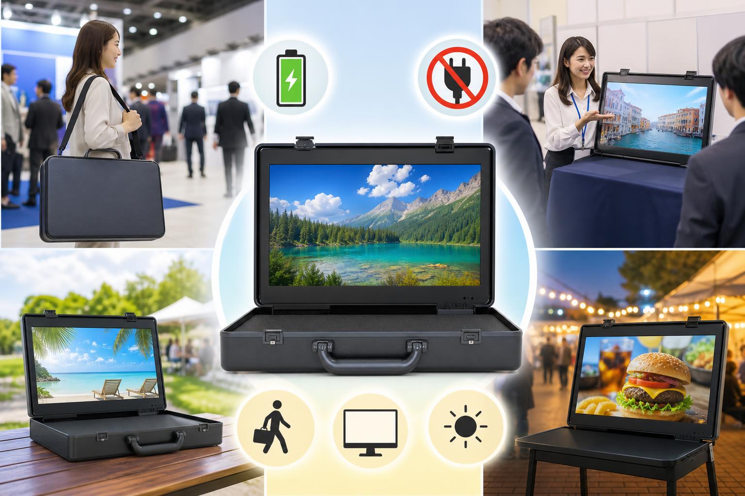 「展示会やイベントで使えるインパクトのある大画面ディスプレイが欲しい!」「でも設置が面倒だったり、電源の確保が大変だったり&hellip;」そんな悩みを抱えている人にぴったり&hellip;