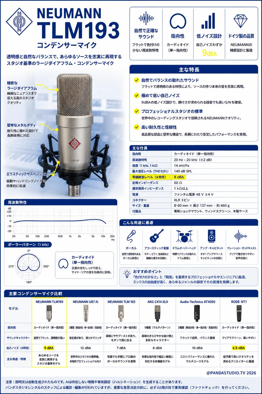 NEUMANN TLM193 コンデンサーマイク