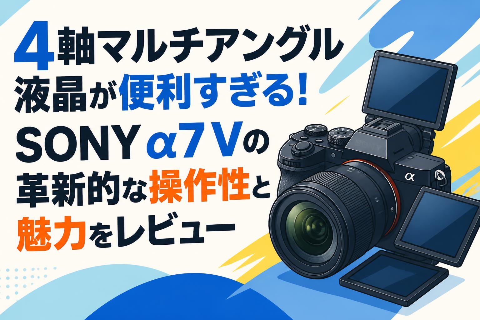 4軸マルチアングル液晶が便利すぎる！SONY α7 Vの革新的な操作性と魅力をレビュー