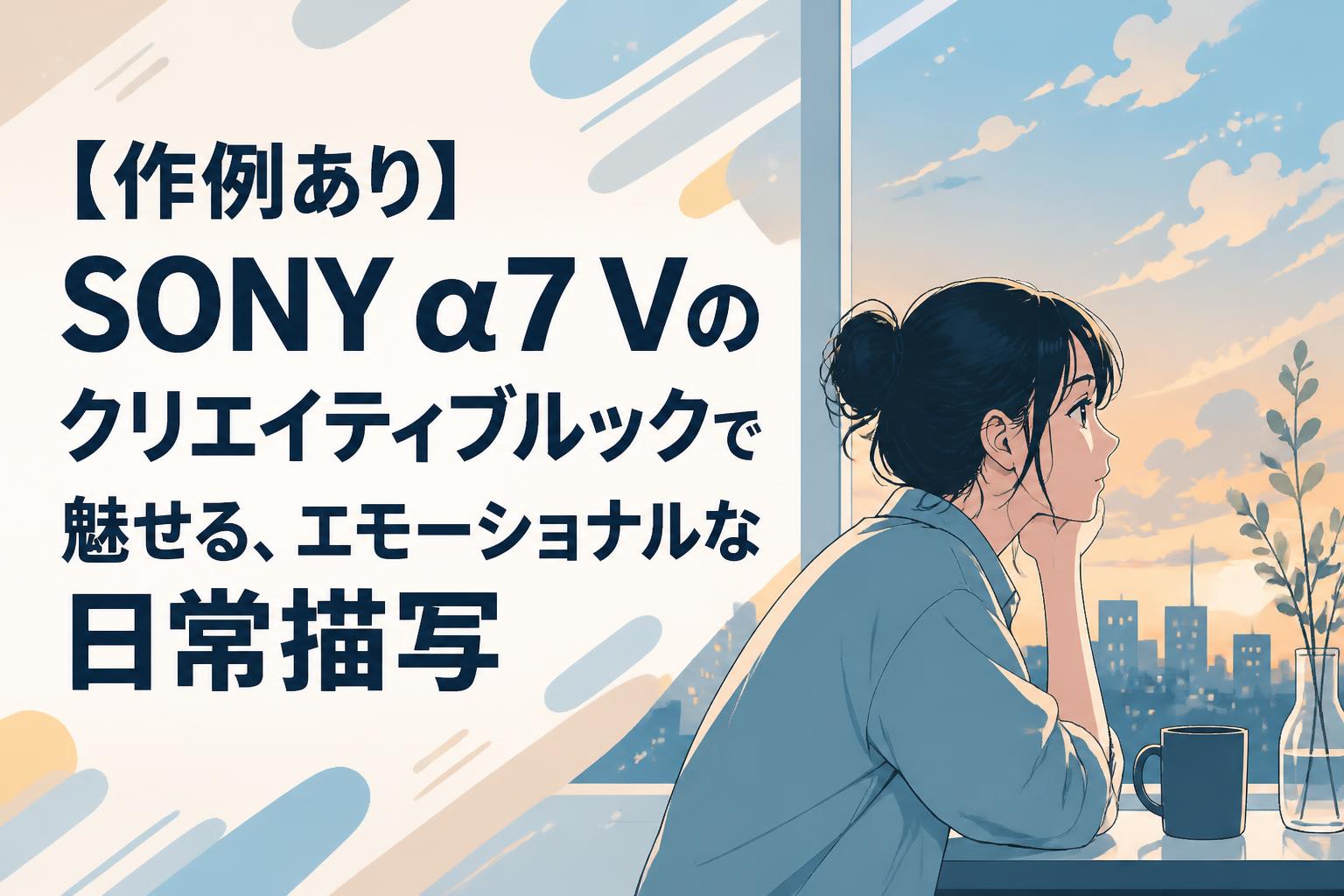 【作例あり】SONY α7 Vのクリエイティブルックで魅せる、エモーショナルな日常描写