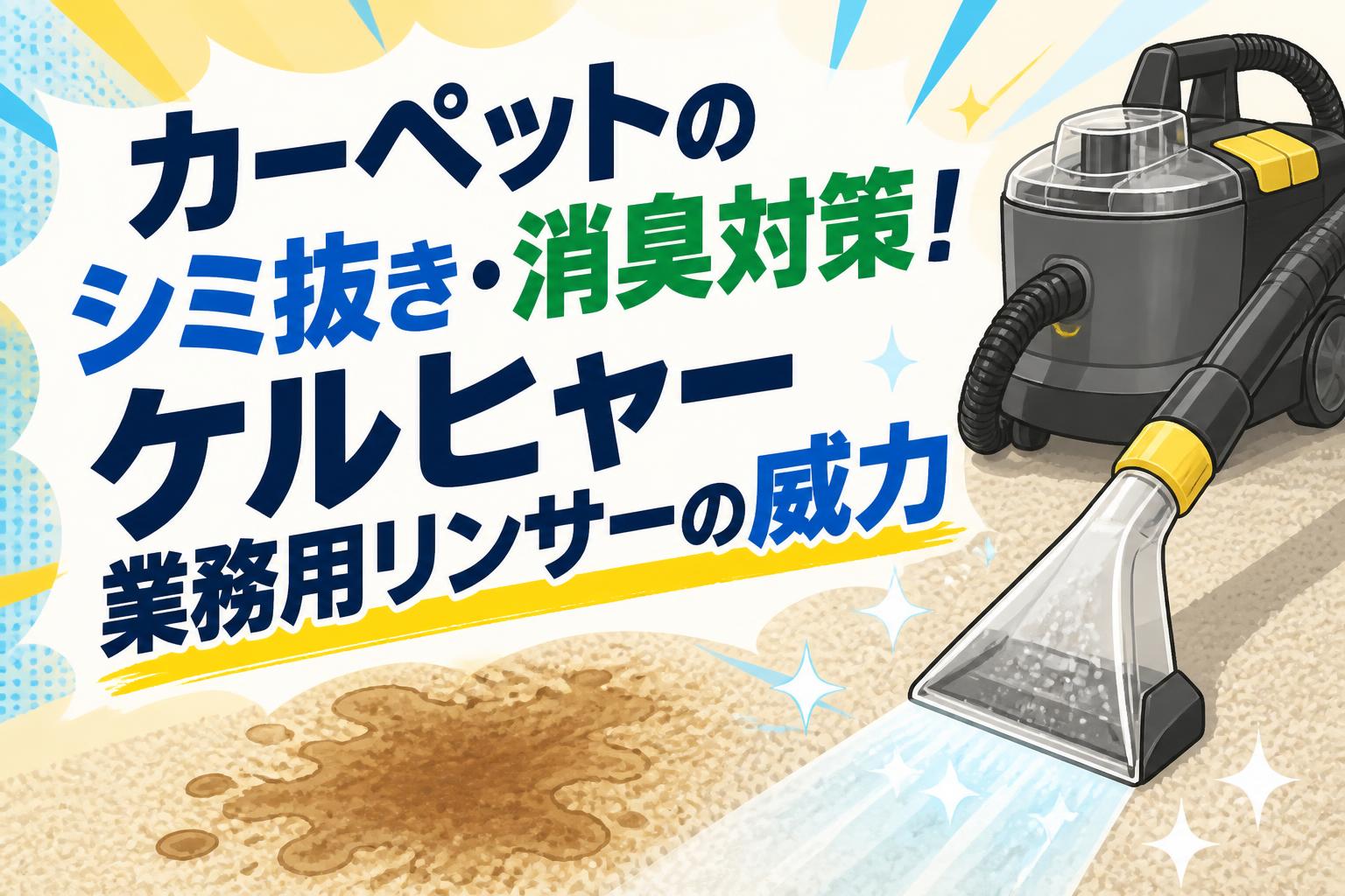 カーペットのシミ抜き・消臭対策！ケルヒャー業務用リンサーの威力