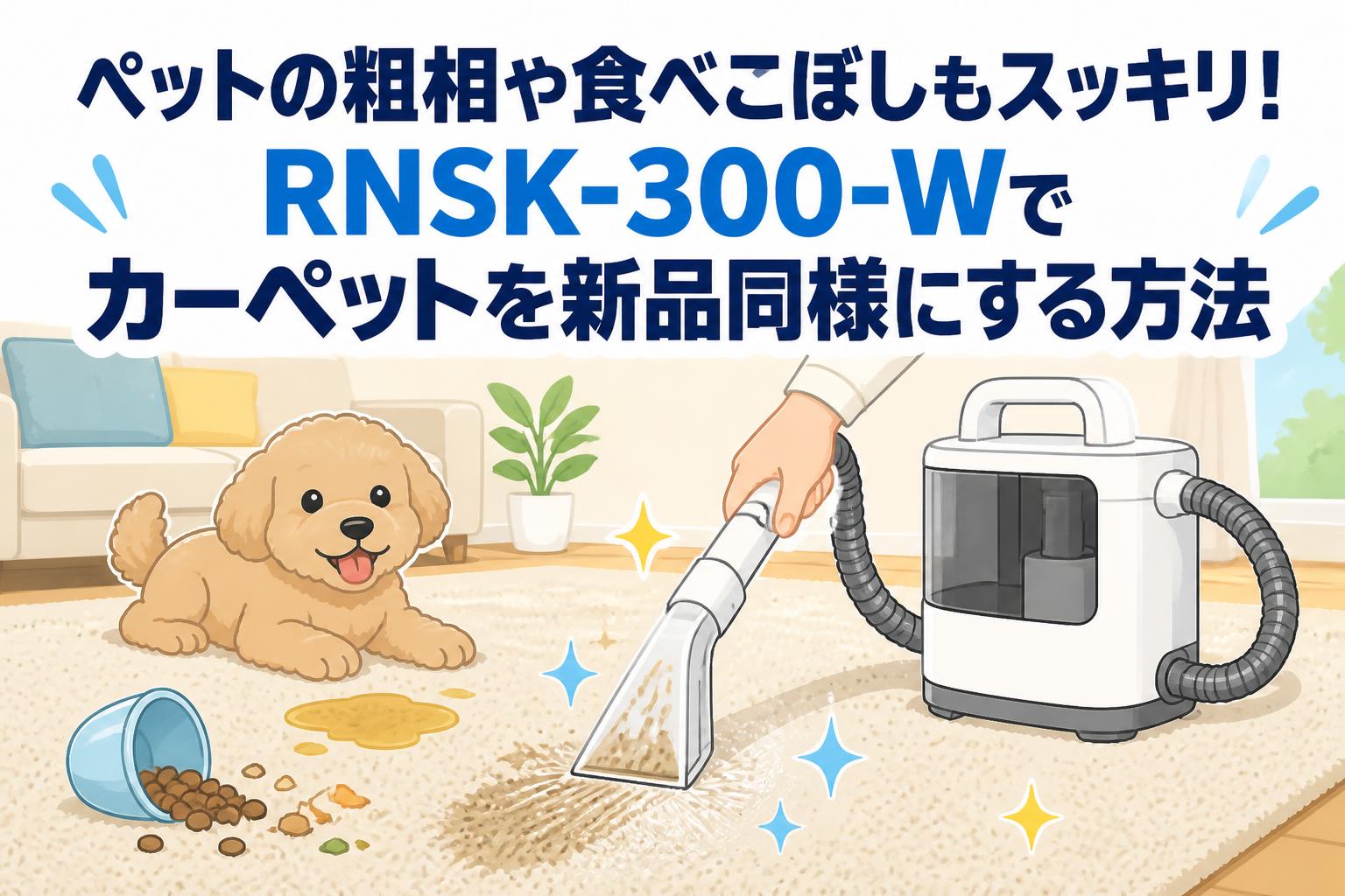 ペットの粗相や食べこぼしもスッキリ！RNSK-300-Wでカーペットを新品同様にする方法