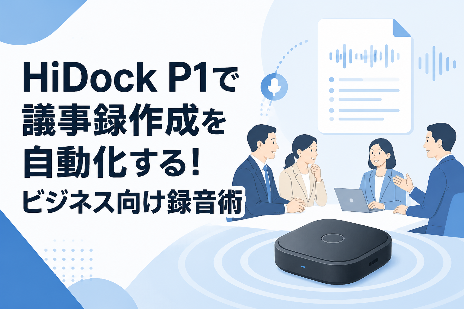 HiDock P1で議事録作成を自動化する！ビジネス向け録音術