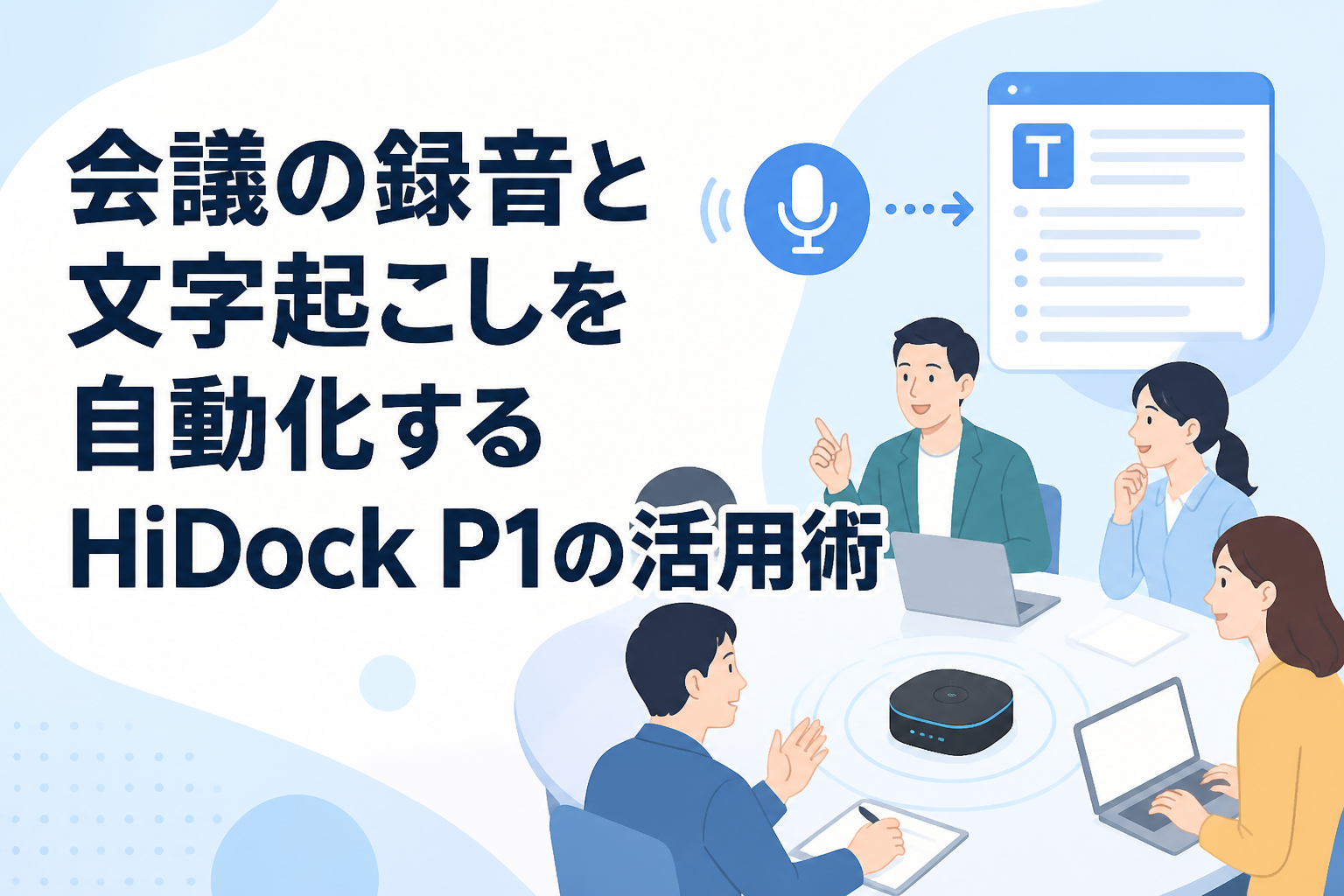 会議の録音と文字起こしを自動化するHiDock P1の活用術